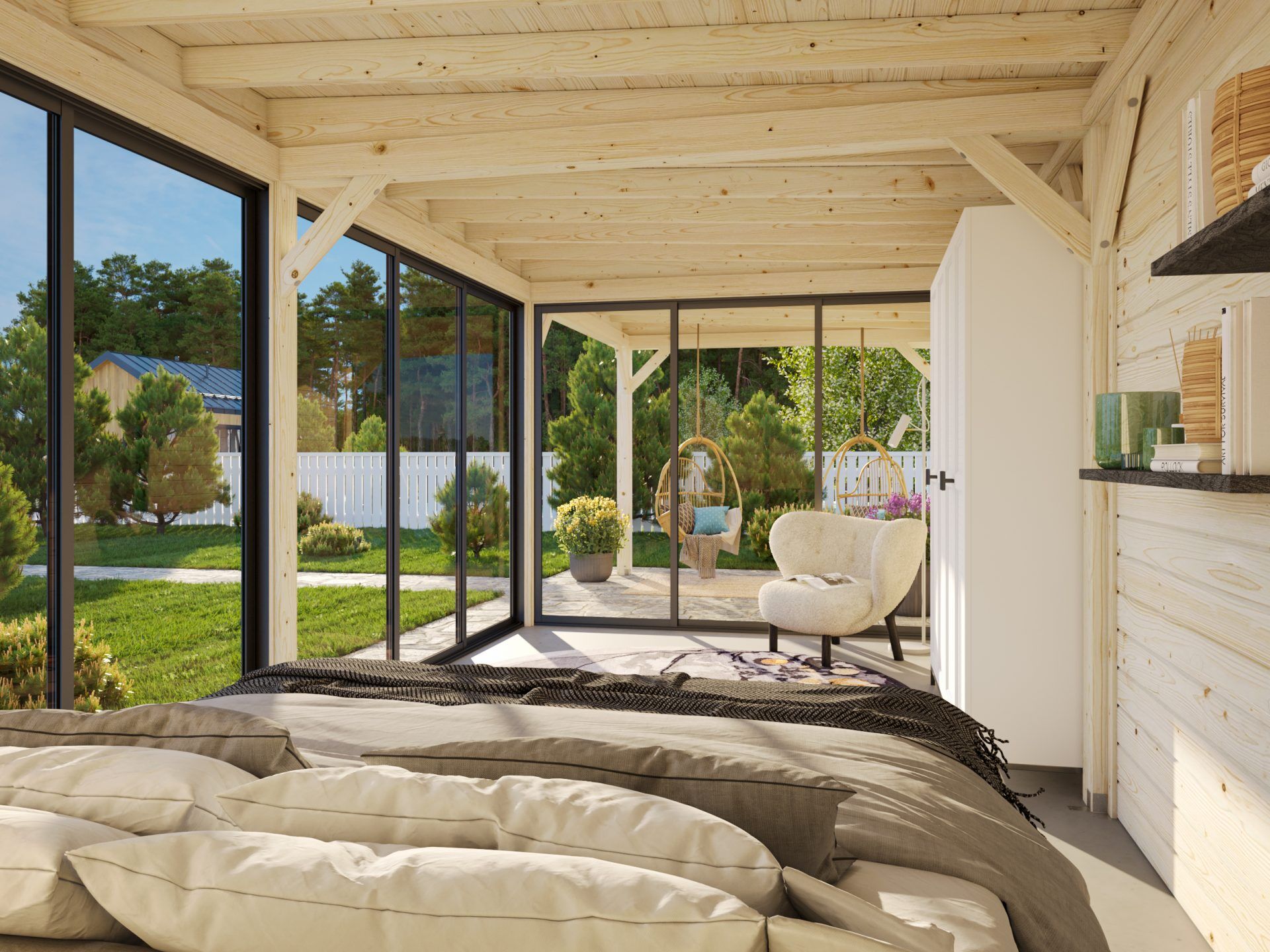 Palmako modernes Gartenhaus Lenna 24,9 m2 Set 417 Slide