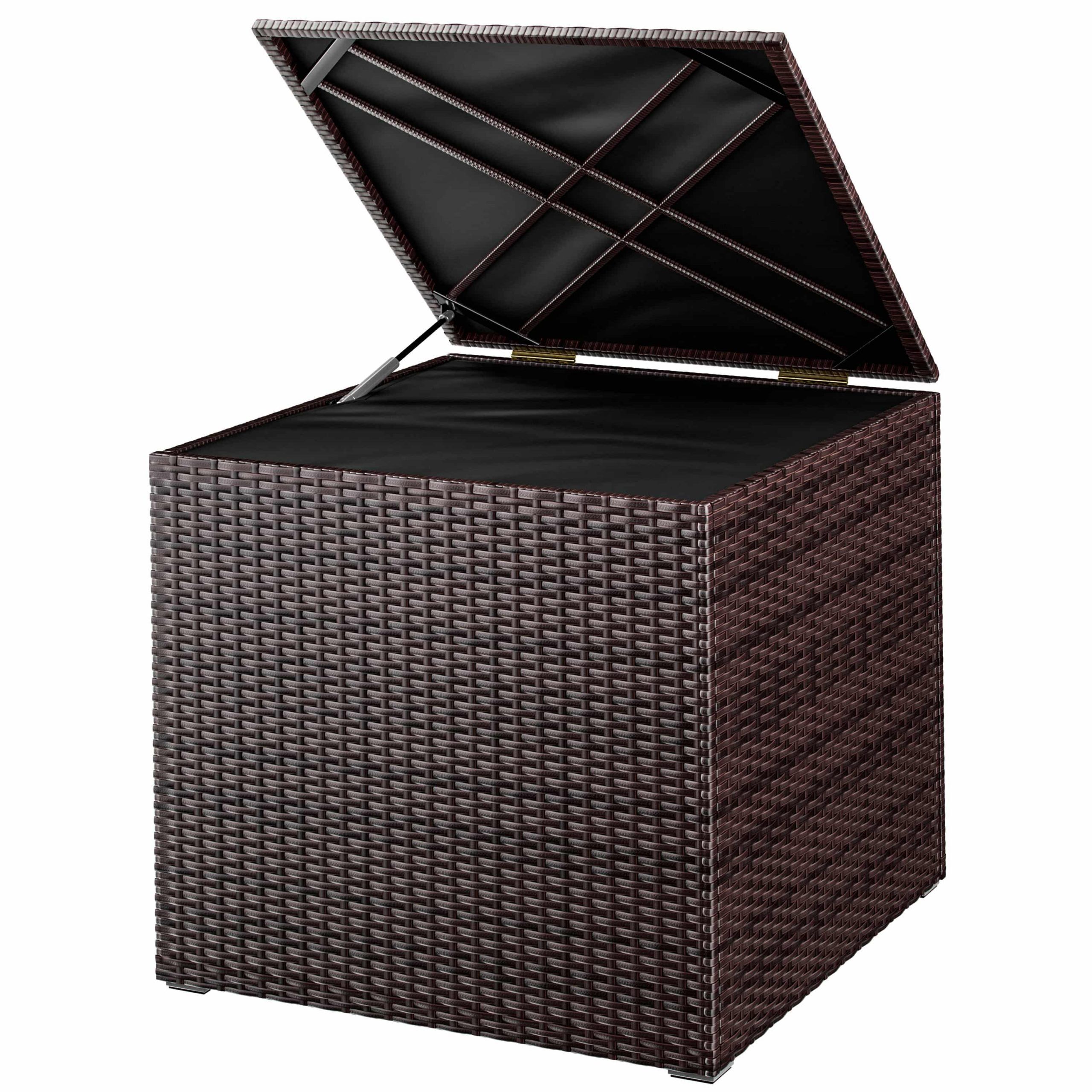 Gartenbox Polyrattan 318L Braun mit Innenverkleidung wetterfest