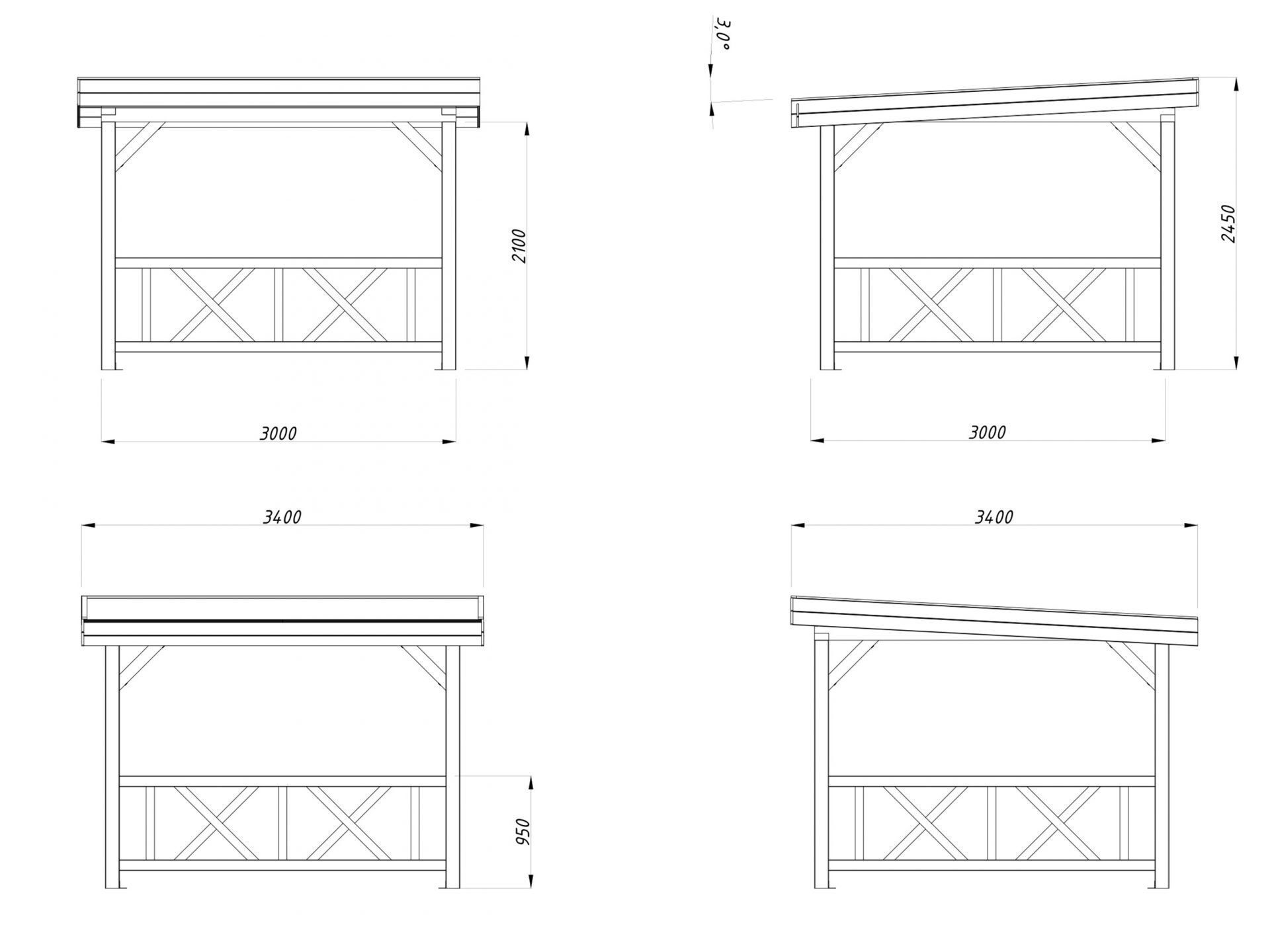 Palmako Pavillon Lenna 8,3 m2 Set 301