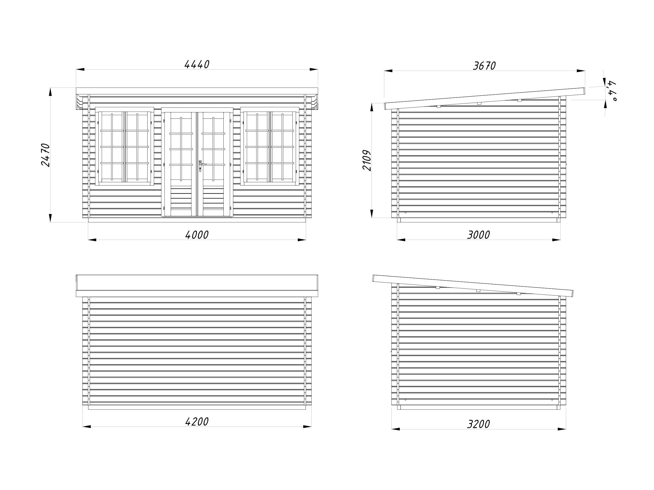 Palmako Pultdach Gartenhaus Lisa 11,5 m²