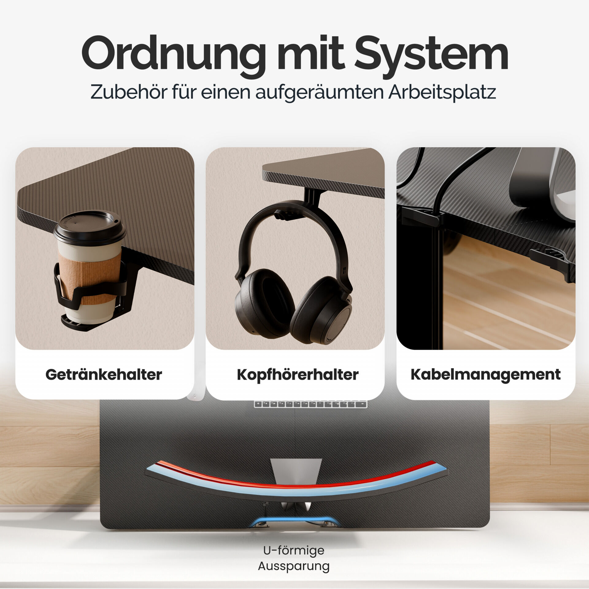 Höhenverstellbarer Schreibtisch Schwarz 110x60x73-118cm