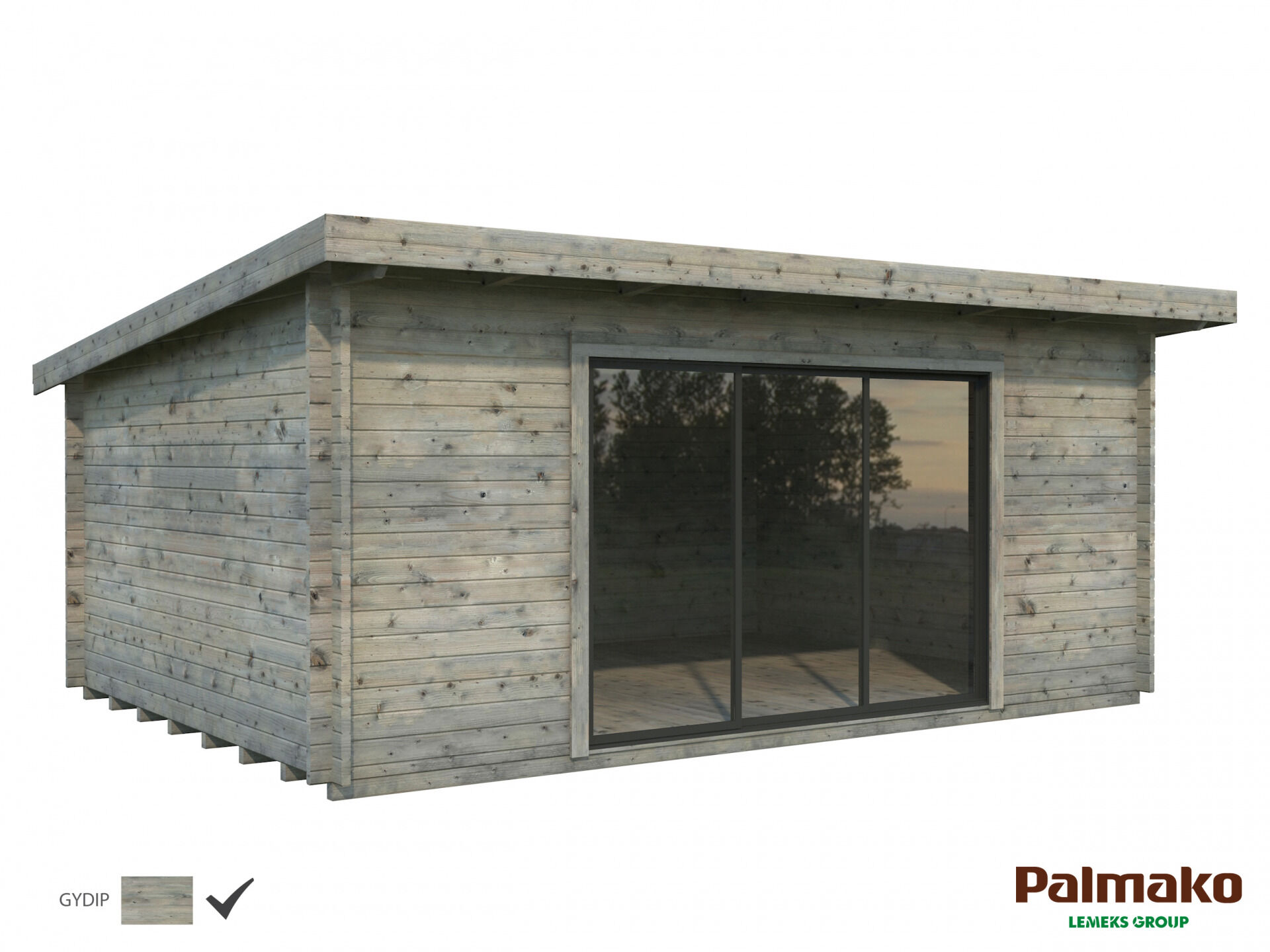 Palmako Pultdach Gartenhaus Lea 19,4 m² mit Schiebetür