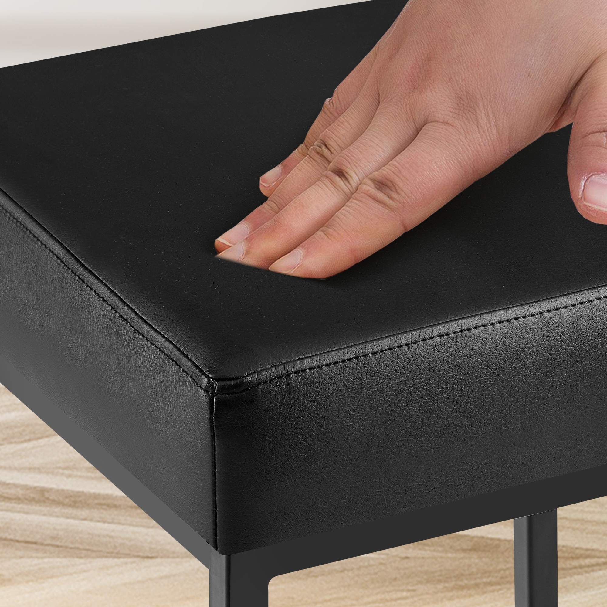 2er Set Barhocker Montreal 85 Kunstleder schwarz, schwarz