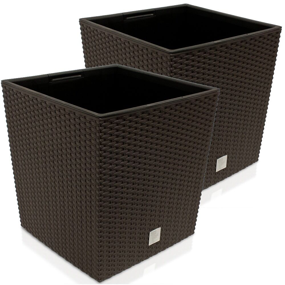 Blumentopf Rato Low 2er-Set Umbra 39x39x40,5cm