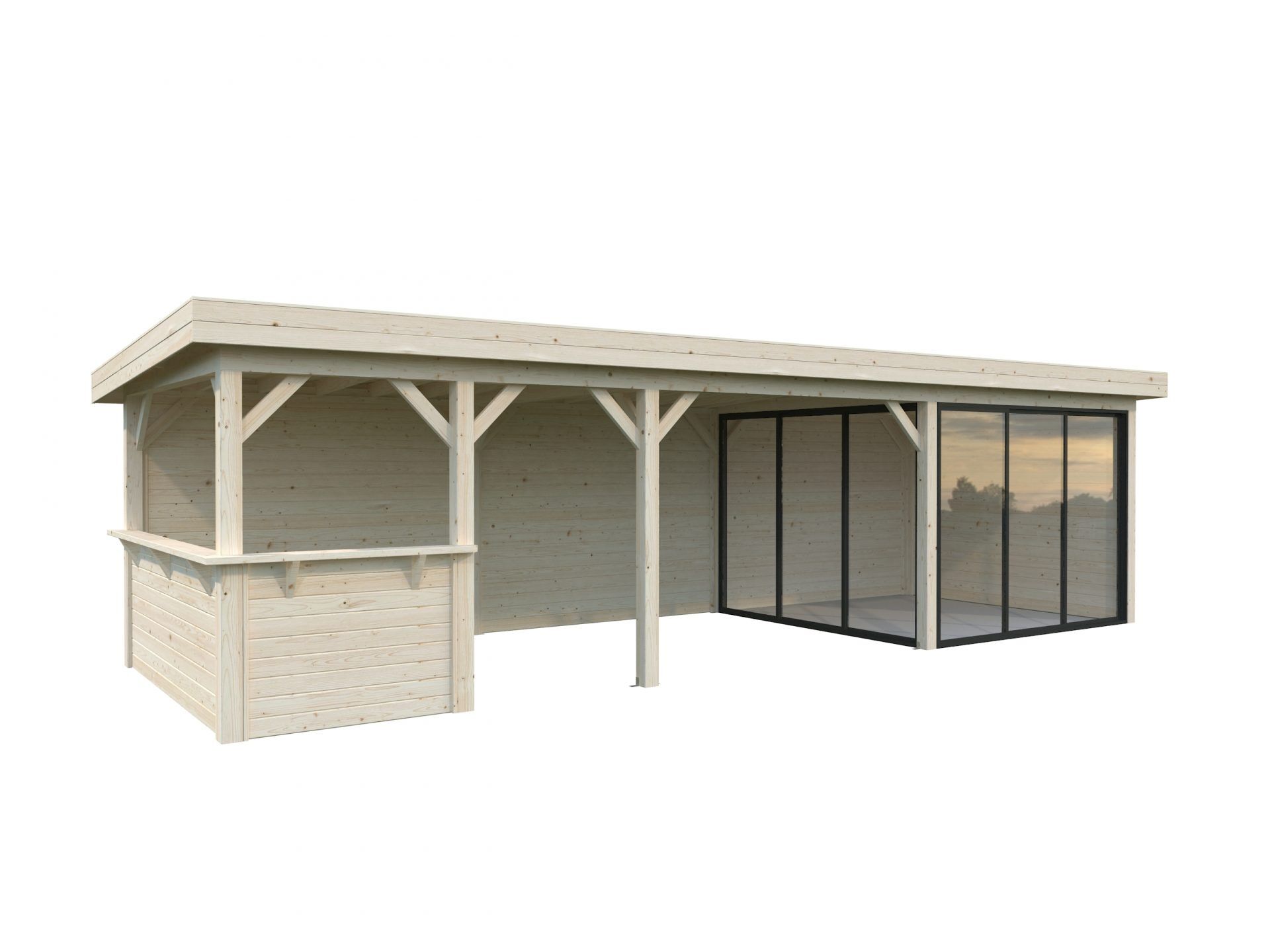 Palmako modernes Gartenhaus Lenna 24,9 m² Set 715 Slide Plus