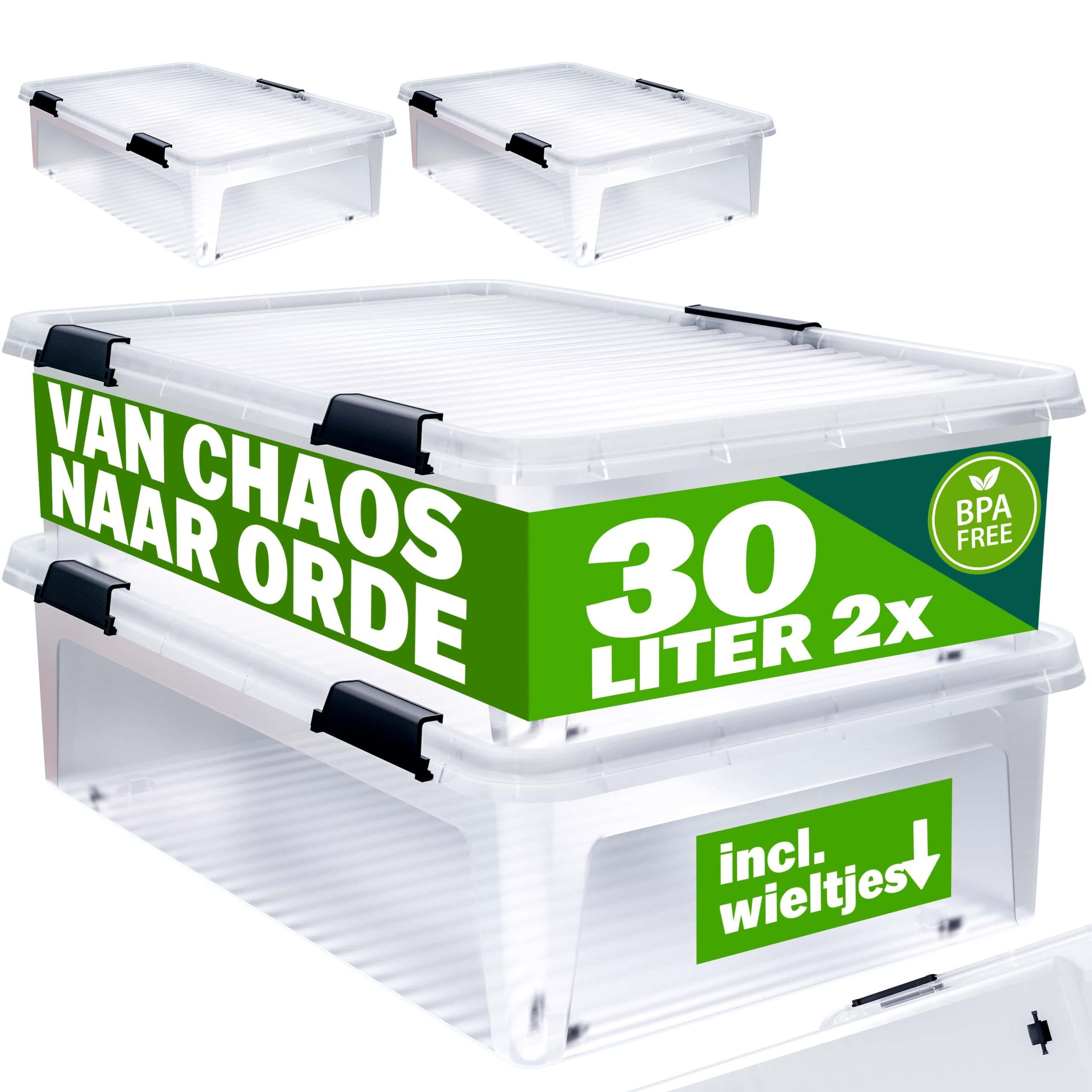 Aufbewahrungsbox 2er-Set Transparent 60x40x17cm 30L stapelbar