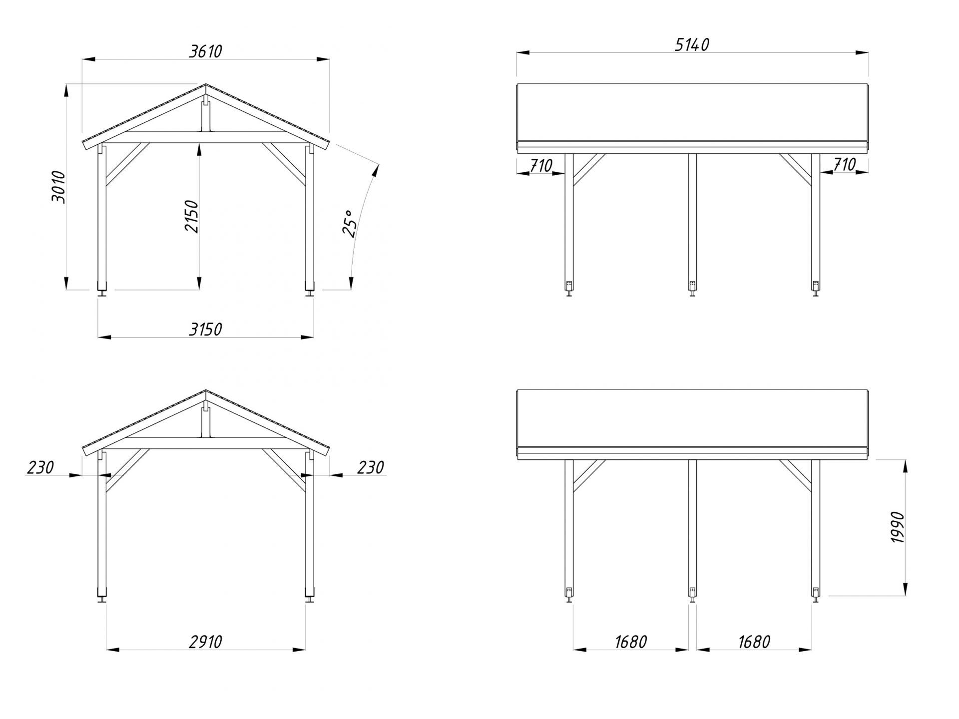Palmako Carport Robert 11,7 m²
