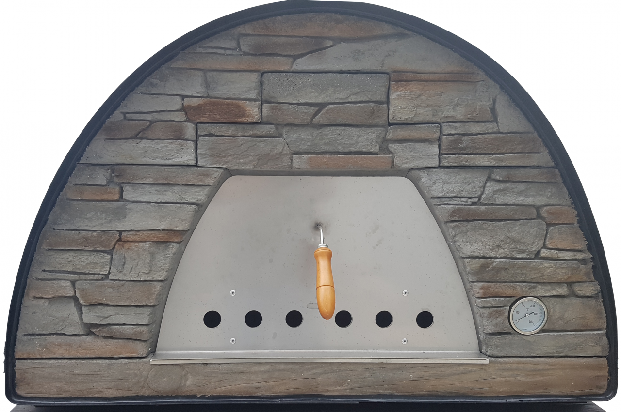 Mobiler Steinofen Maximus Prime Arena schwarz inkl. Kaminrohr und Regenhut aus Feueraluminium
