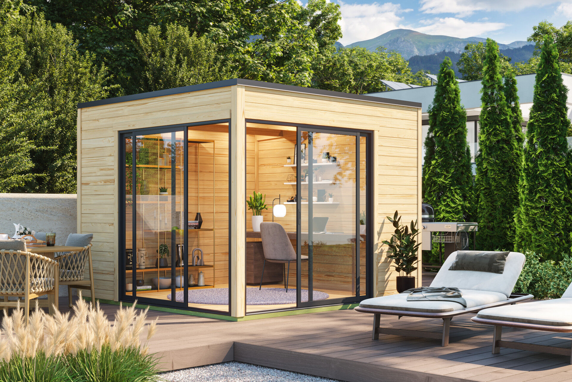 Lasita Maja Flachdach Gartenhaus Palermo 3