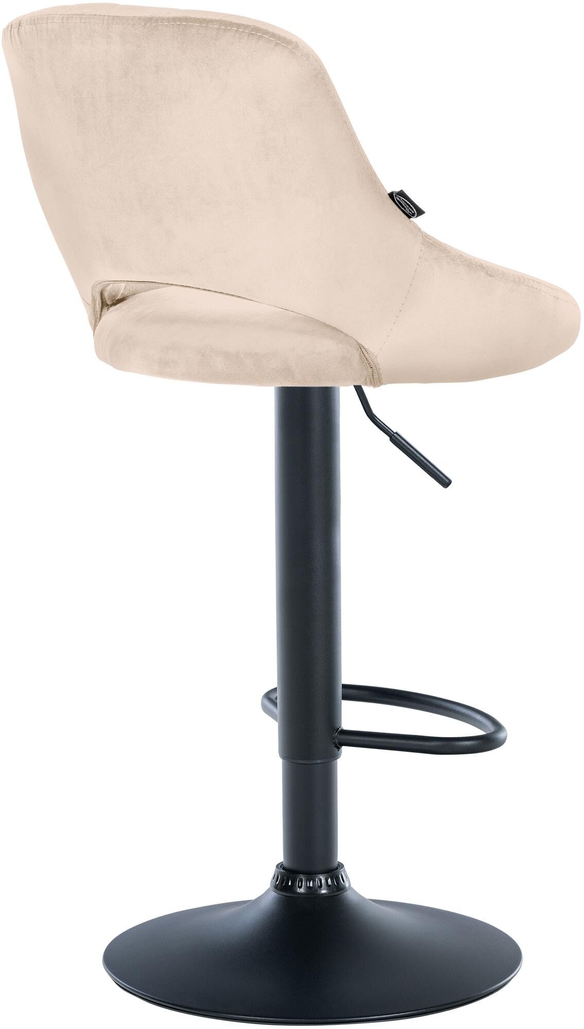 Barhocker Milet Samt schwarz, creme
