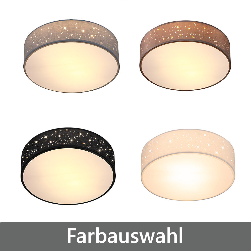 Deckenlampe Schwarz Stoff Ø30cm Sternenhimmel