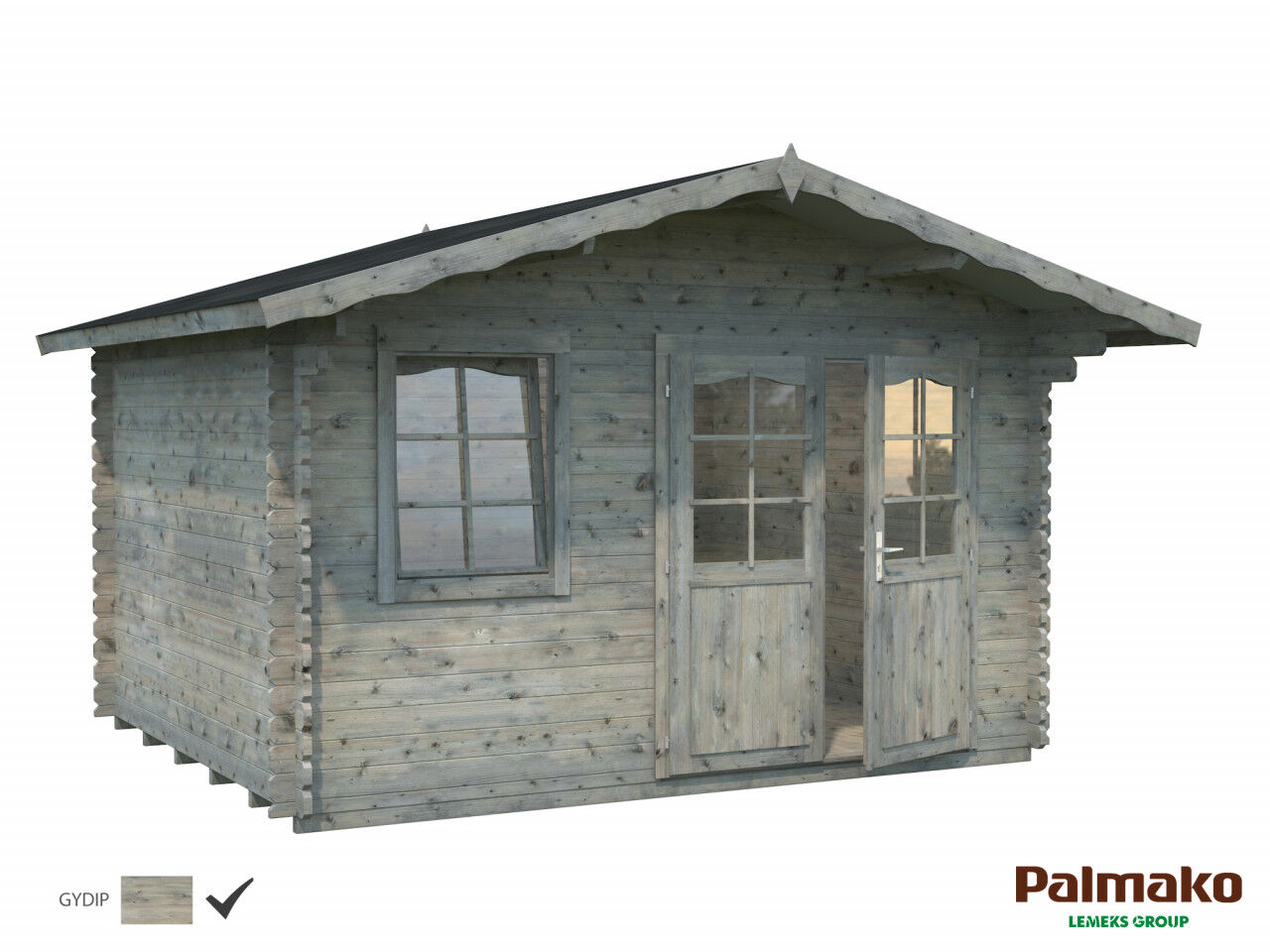 Palmako Gartenhaus Emma 10,4 m² grau grundiert