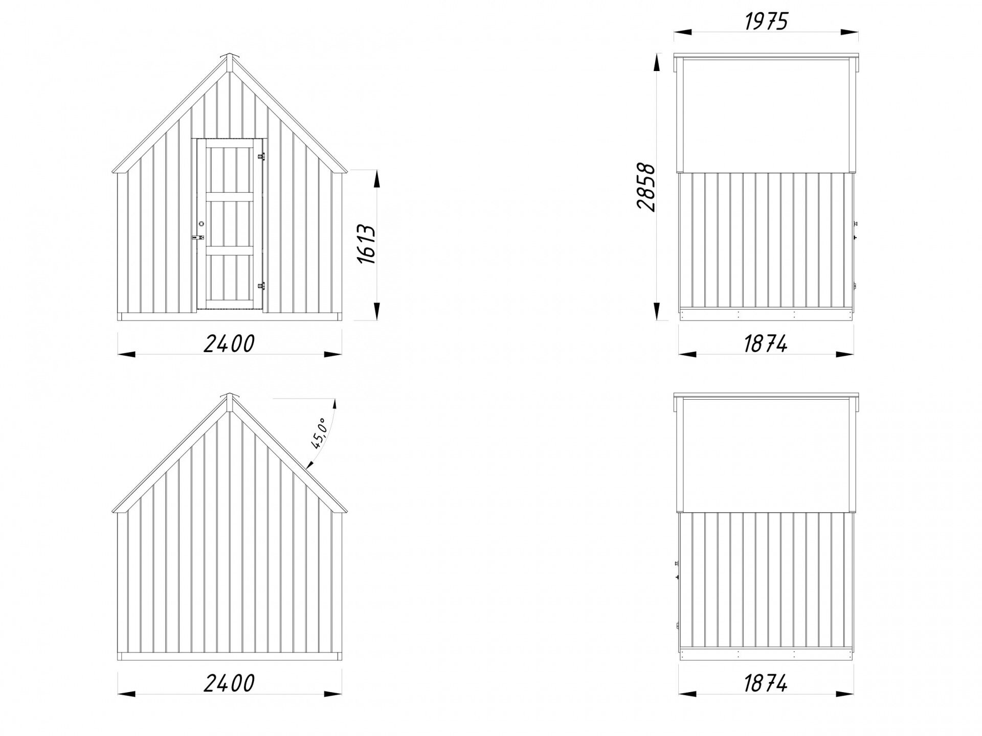 Palmako Gewächshaus Emilia Geräteraum 4,0 m²