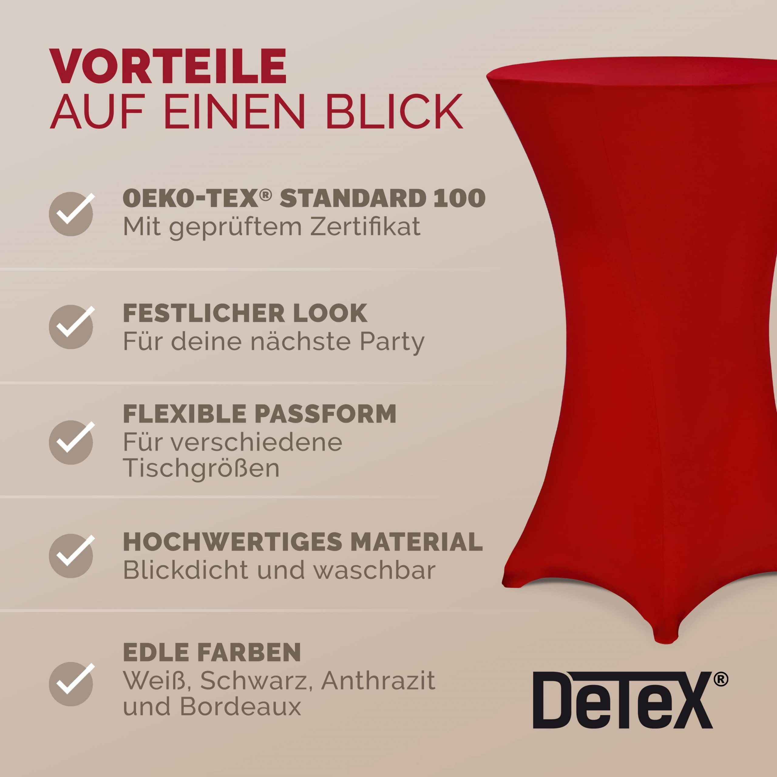 Stehtischhusse Bordeaux Ø60cm