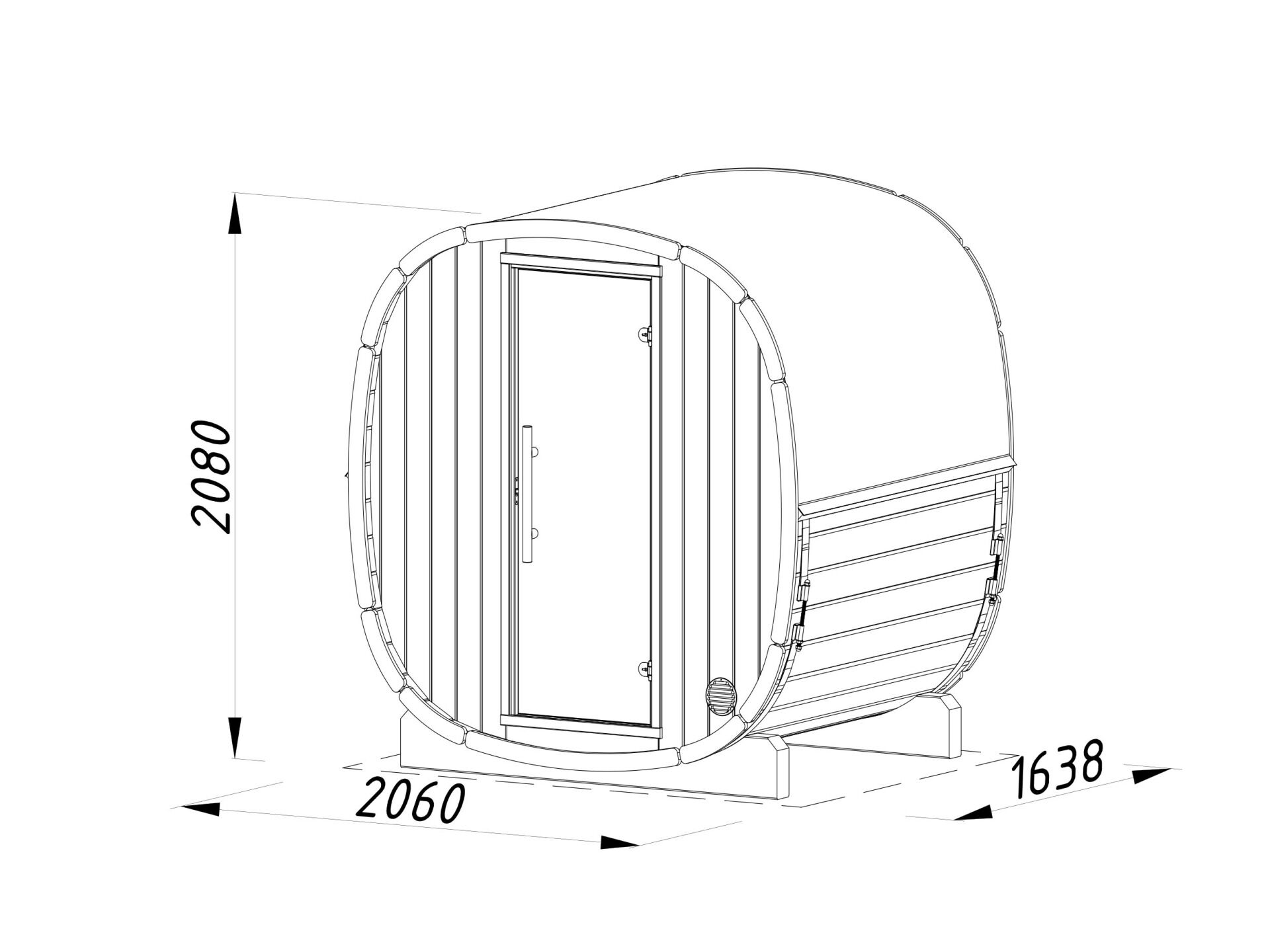 Palmako Fasssauna Astra 1,4 aus Thermoholz