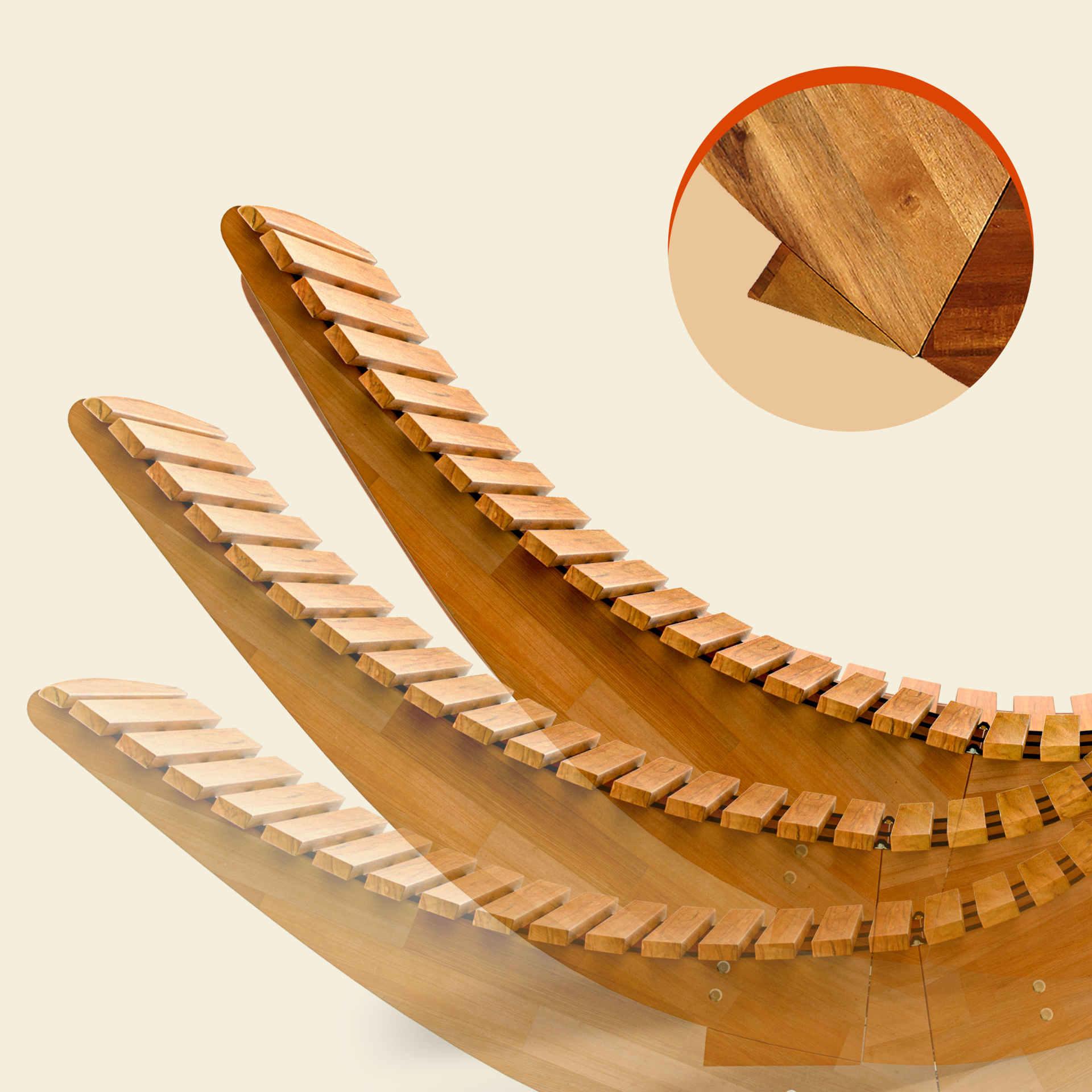Saunaliege Java klappbar ergonomisch Schaukel fixierbar