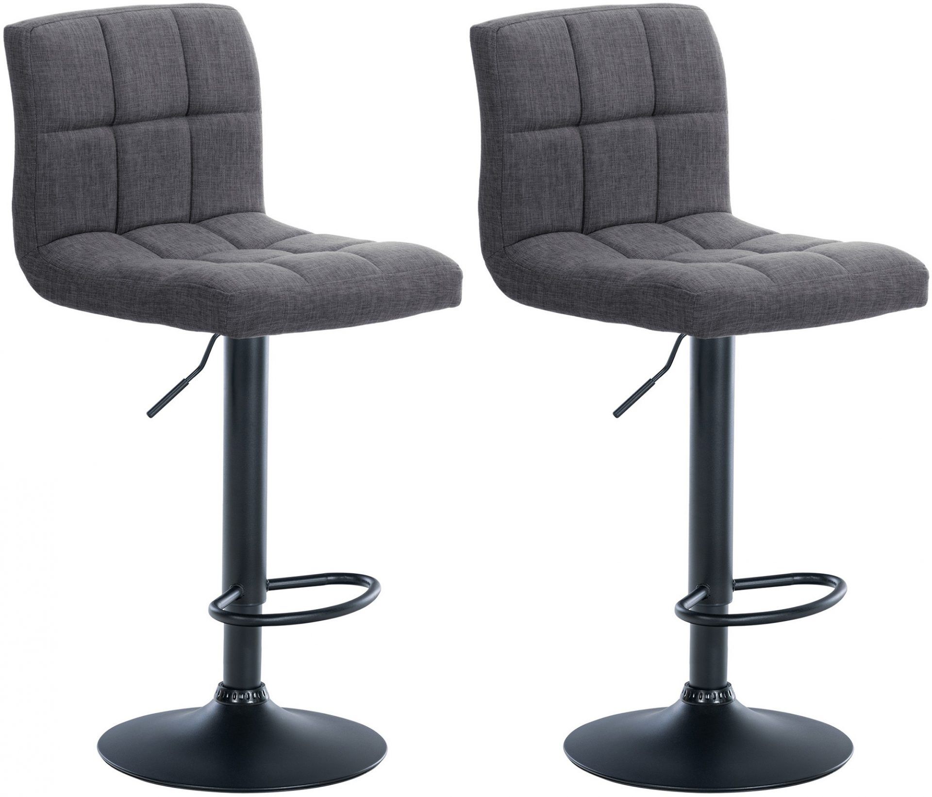 2er Set Barhocker Calma Stoff schwarz, hellgrau