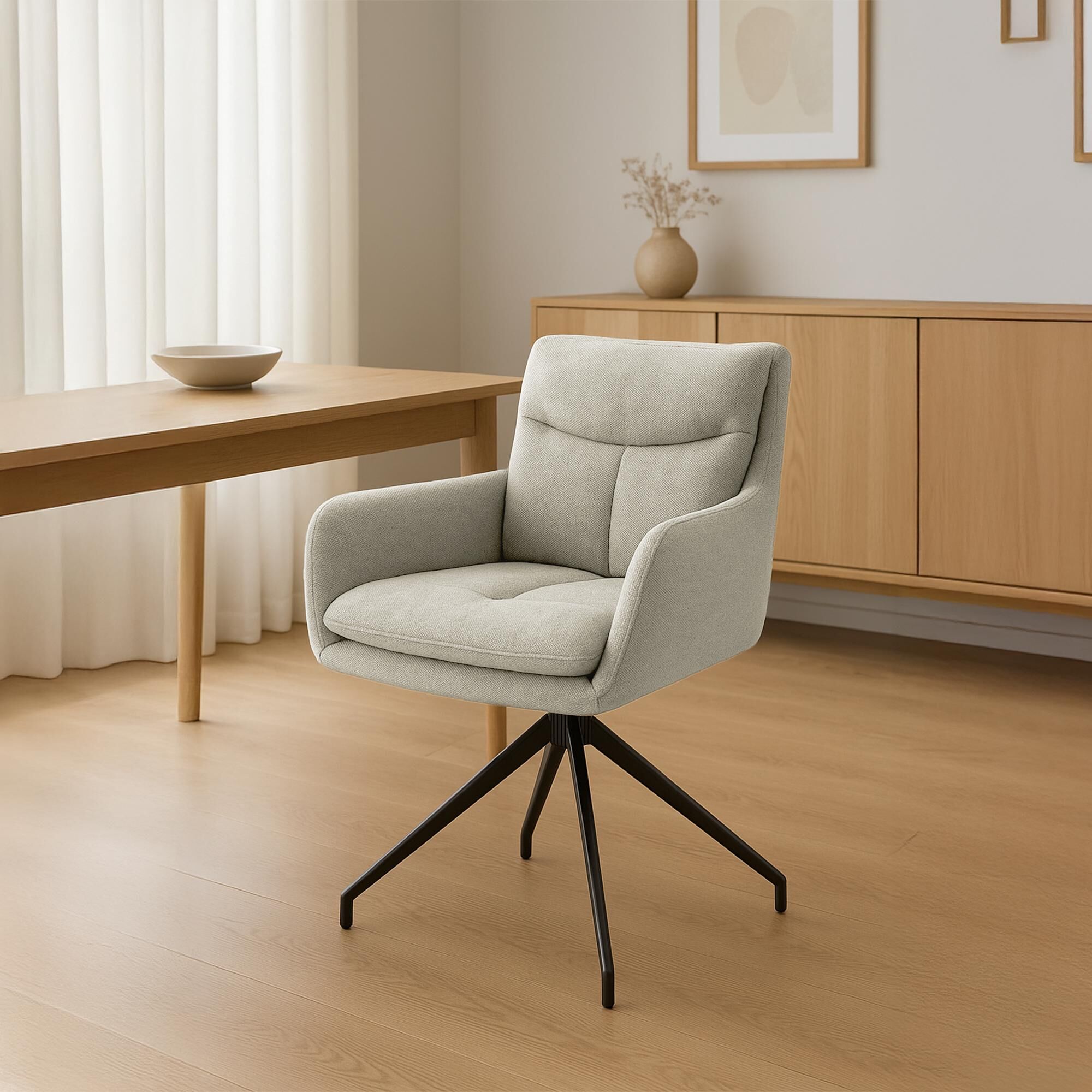 Esszimmerstuhl Somers Stoff, creme