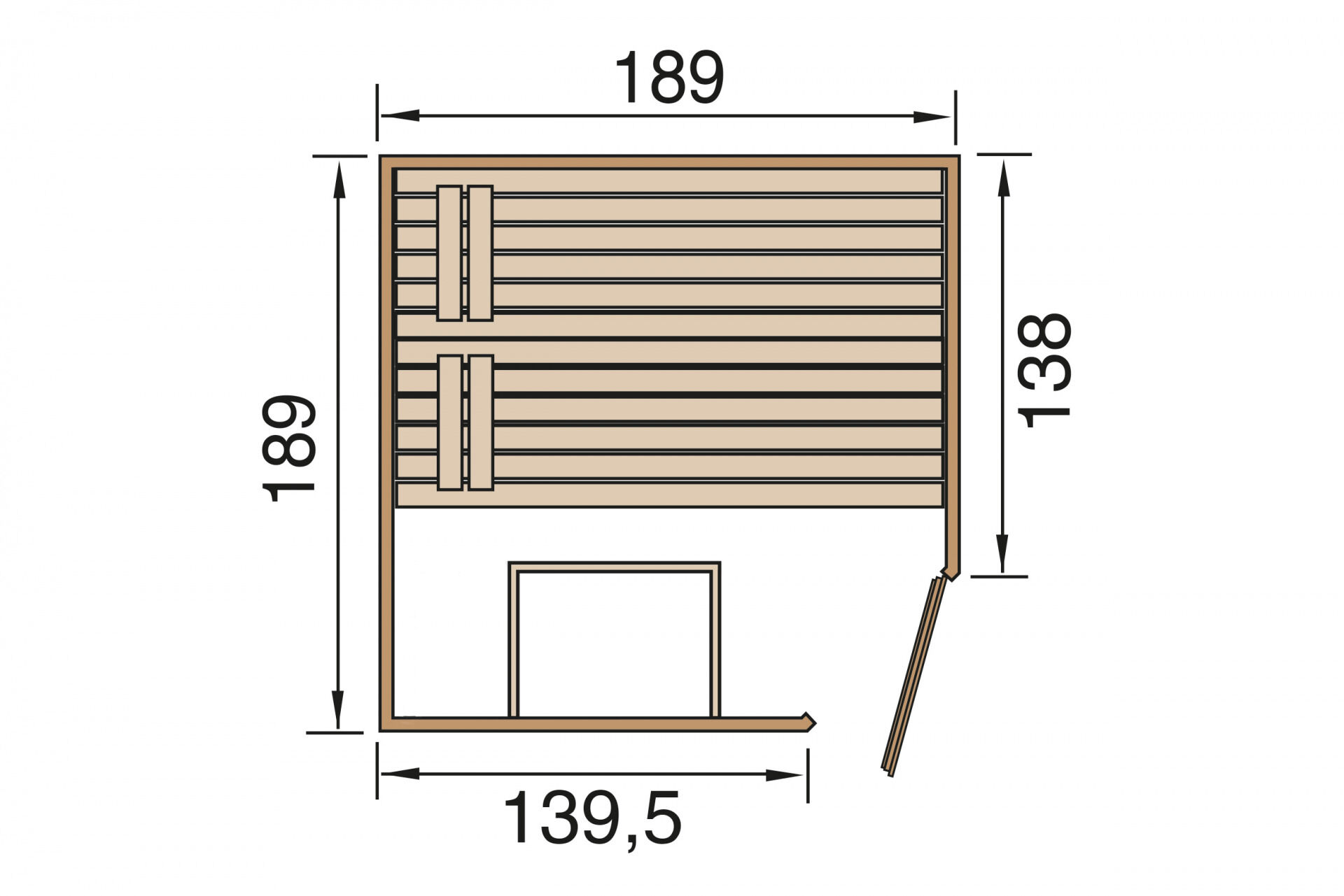 weka Massivholzsauna VALIDA Eck 3, 9 kw Ofen, max. 110°C, inkl. Steuerung, Steine &amp; Kabel, ohne Beleuchtung