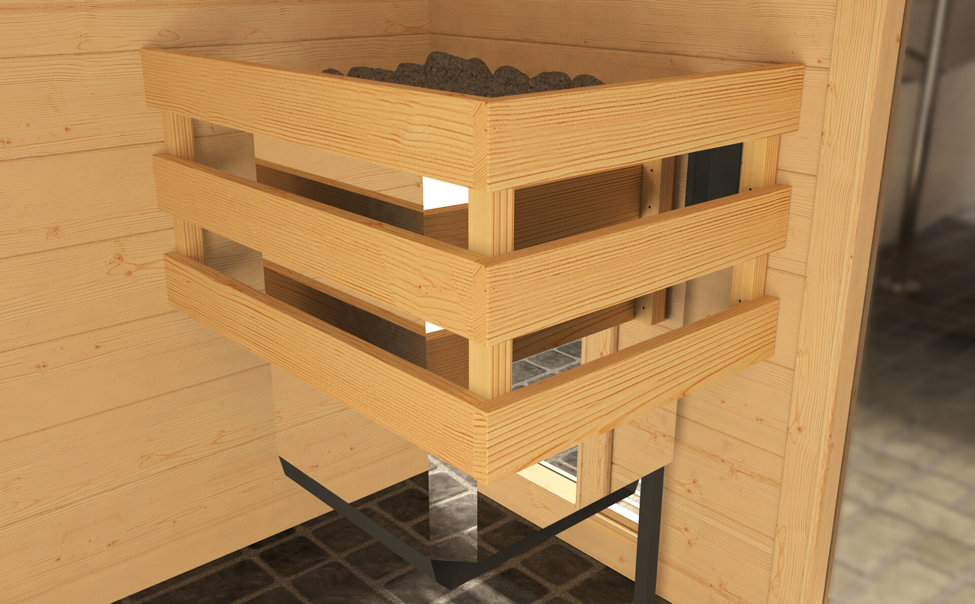 weka Massivholzsauna 38 mm VALIDA Eck 2F