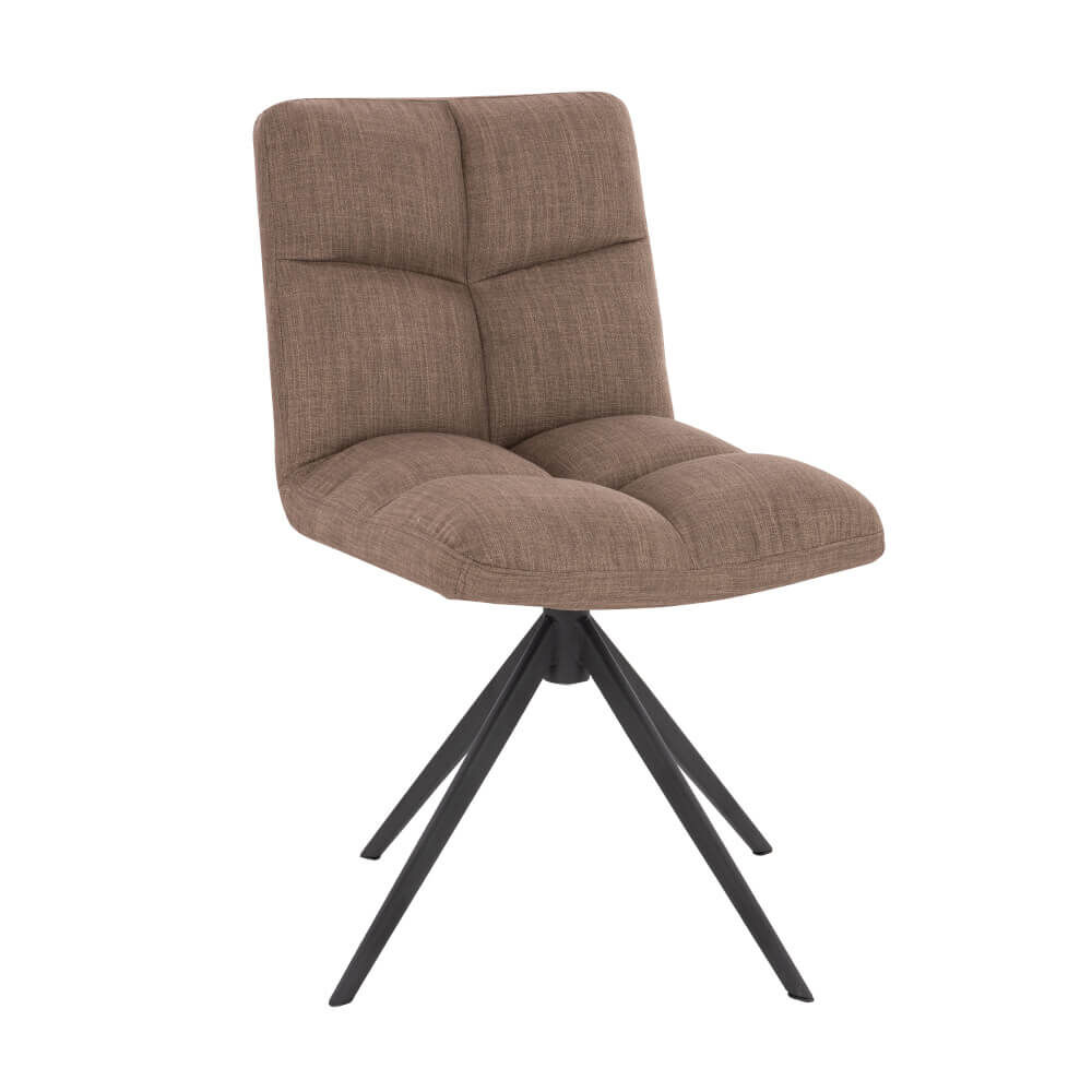 Esszimmerstuhl drehbar Webstoff NODA – 8er Set Grau / Braun