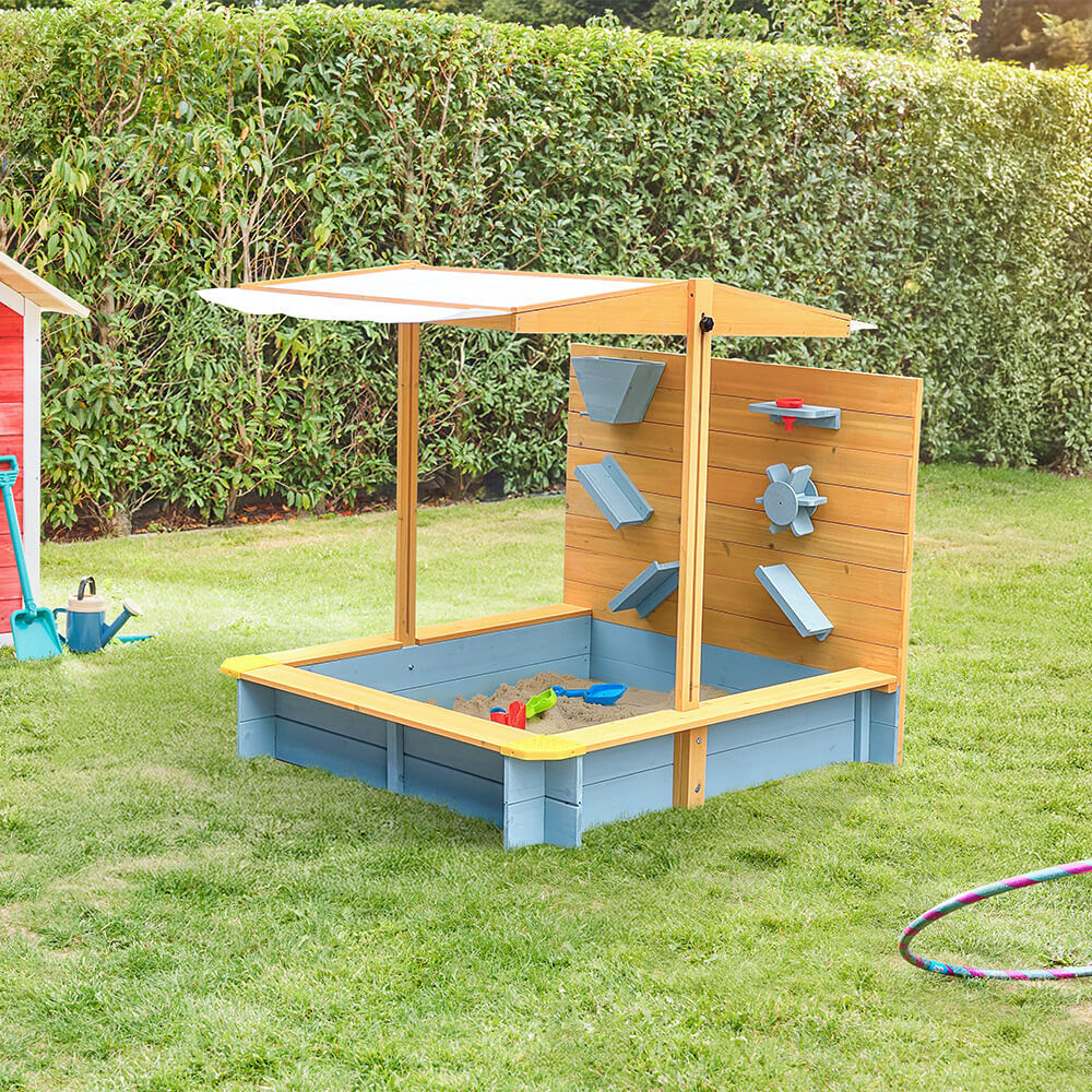 Sandkasten mit Überdachung SANDY - Holz/Grau