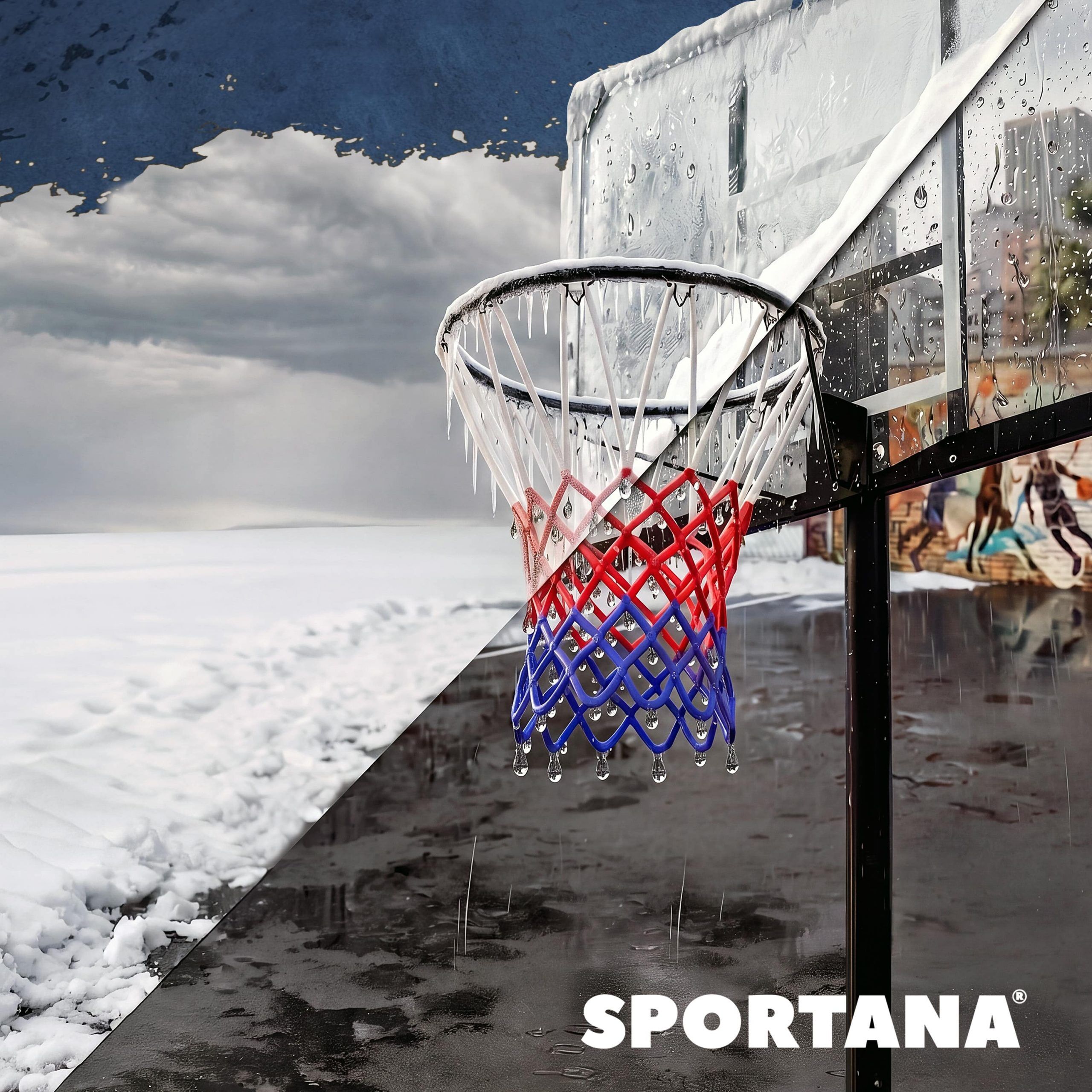 Basketballkorb Outdoor höhenverstellbar 135 –305 cm stabil wetterfest mit Ständer 60 kg Sockel Rollen