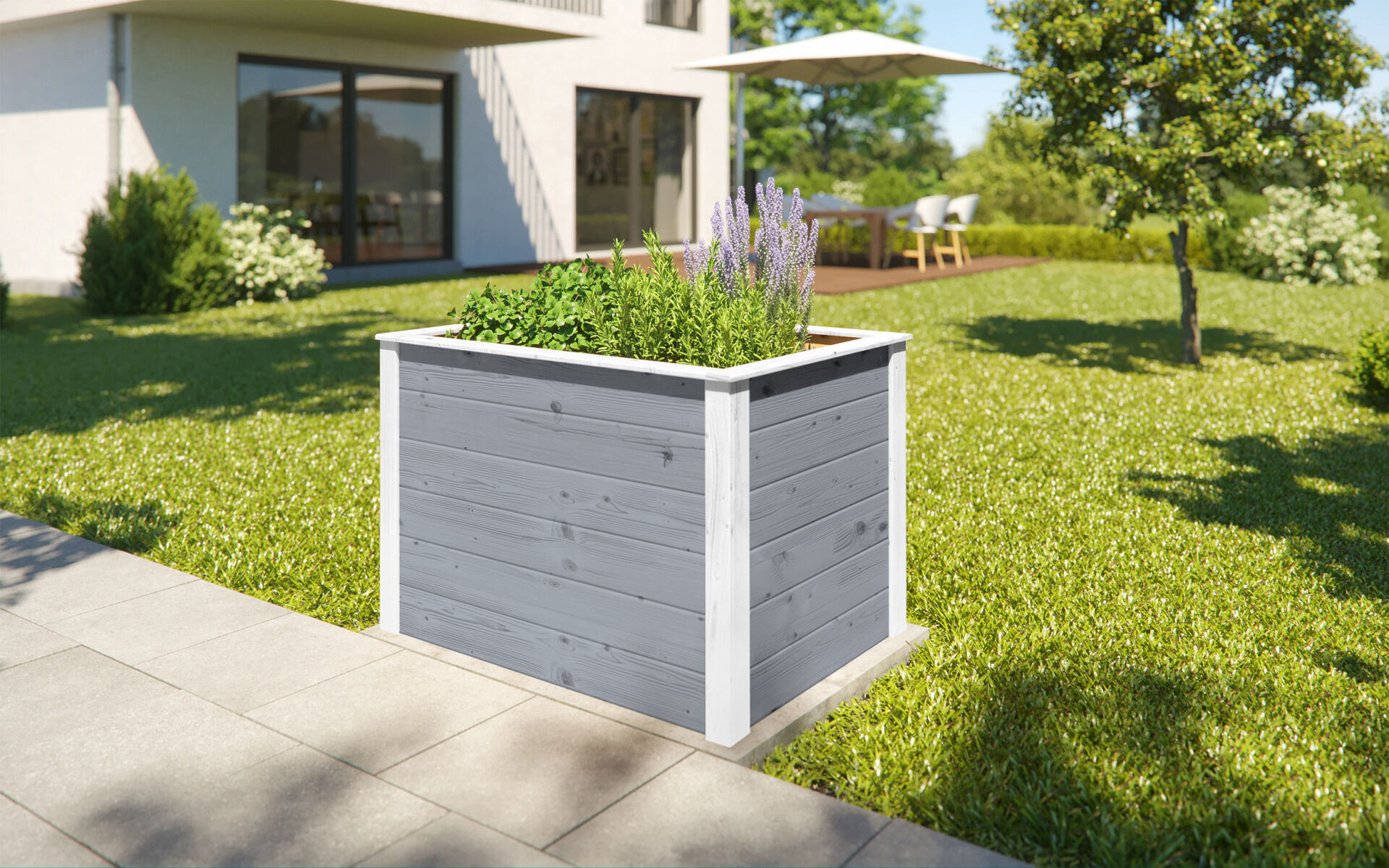 weka Element-Hochbeet Modular,21 mm, grau, 98 x 69 cm,