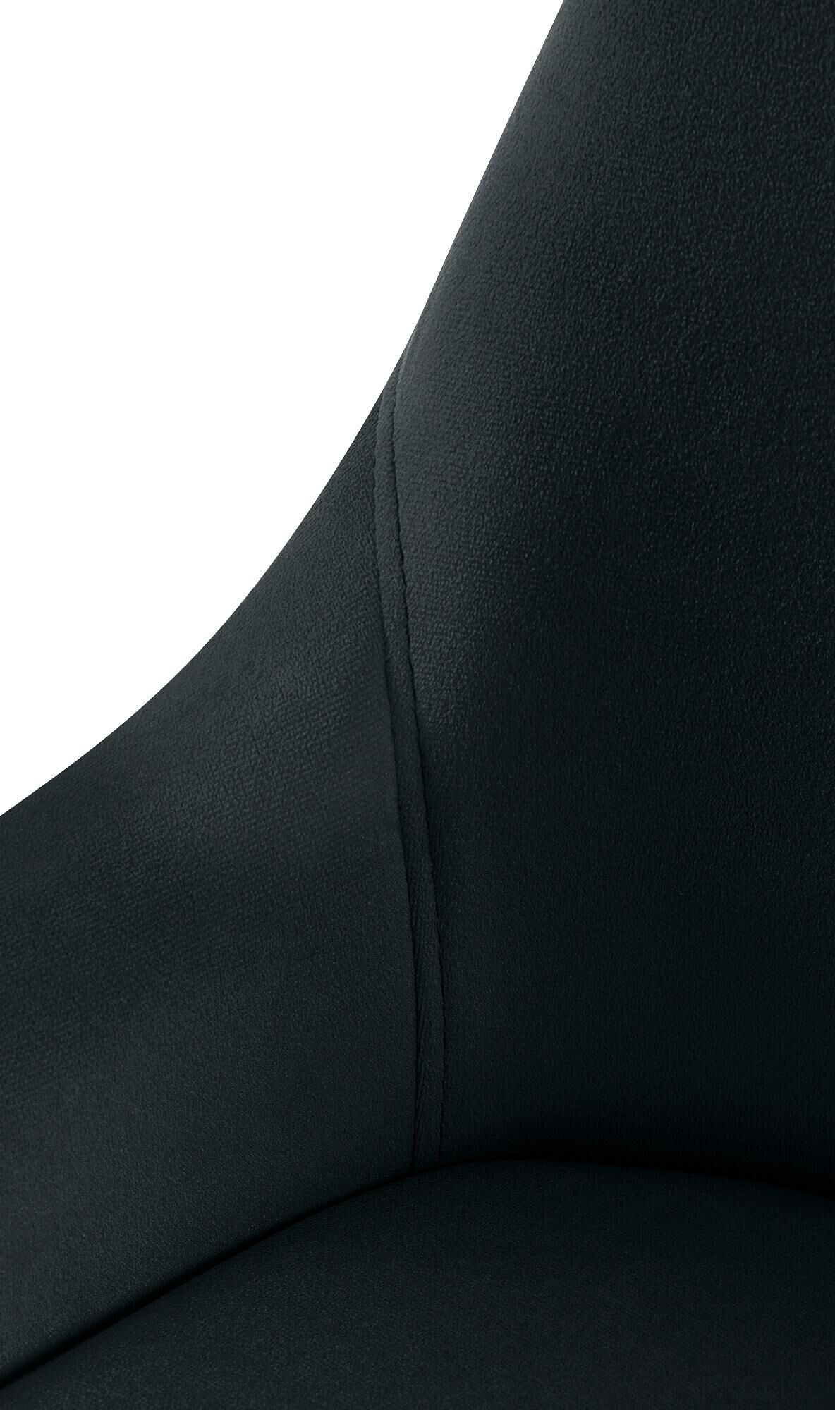 Esszimmerstuhl Elmira Samt schwarz, schwarz