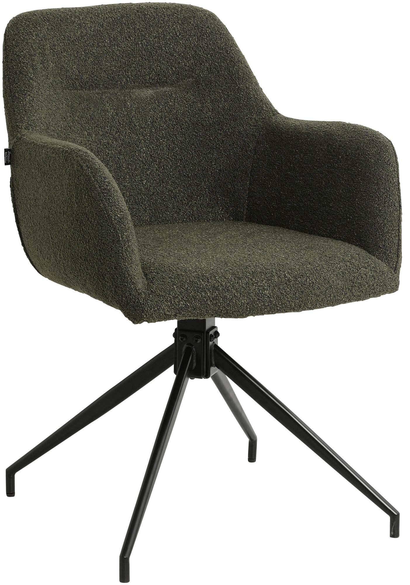 Esszimmerstuhl Merlinda Stoff Teddy, dunkelgrün