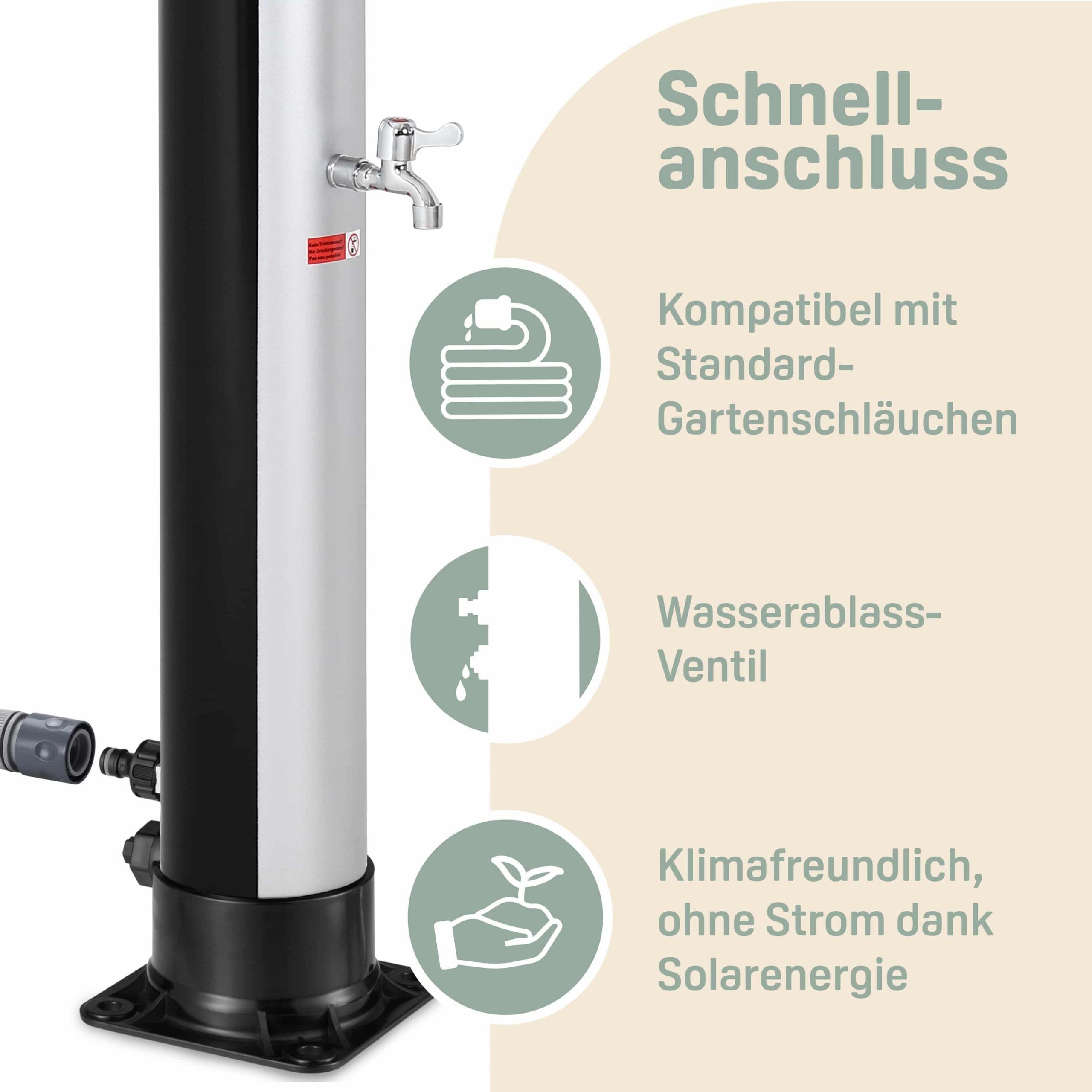 Solardusche Silber/Schwarz 35L