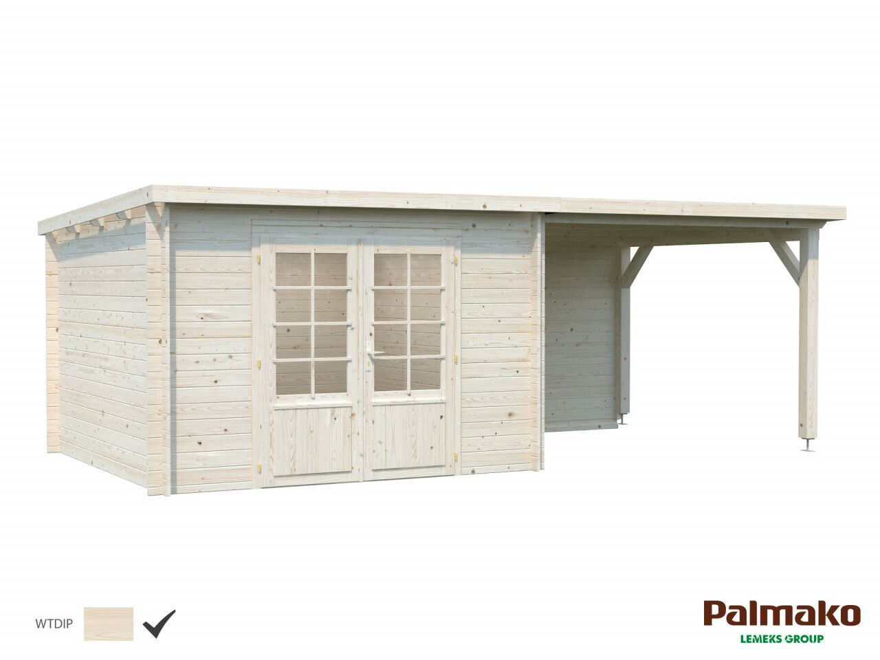 Flachdach Palmako Gartenhaus Ella 8,7+8,2 m²