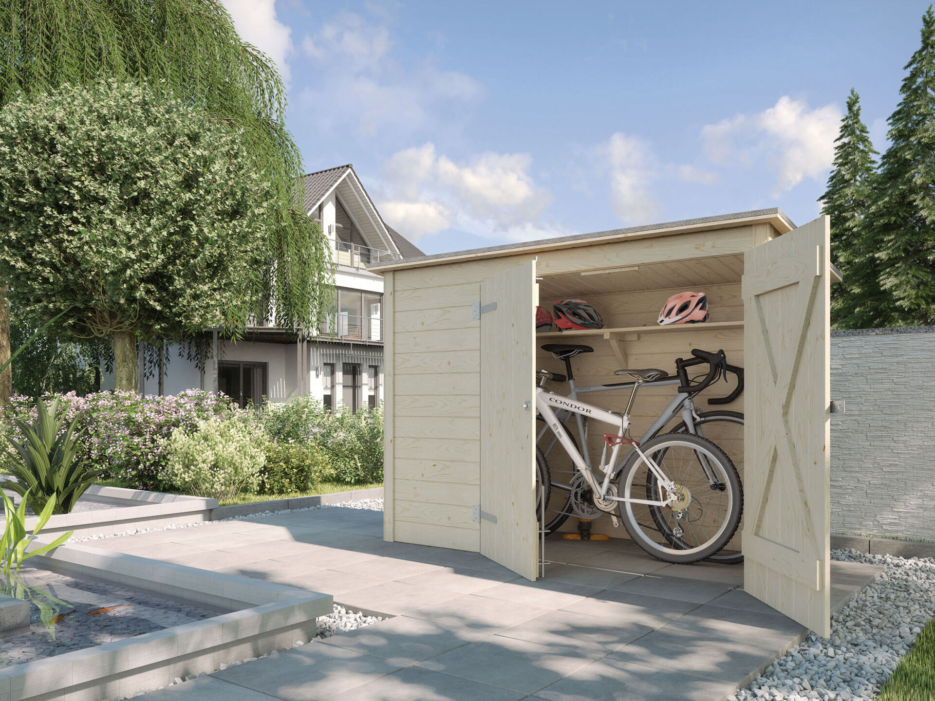 weka Fahrrad- und Mülltonnenbox, natur, 19 mm