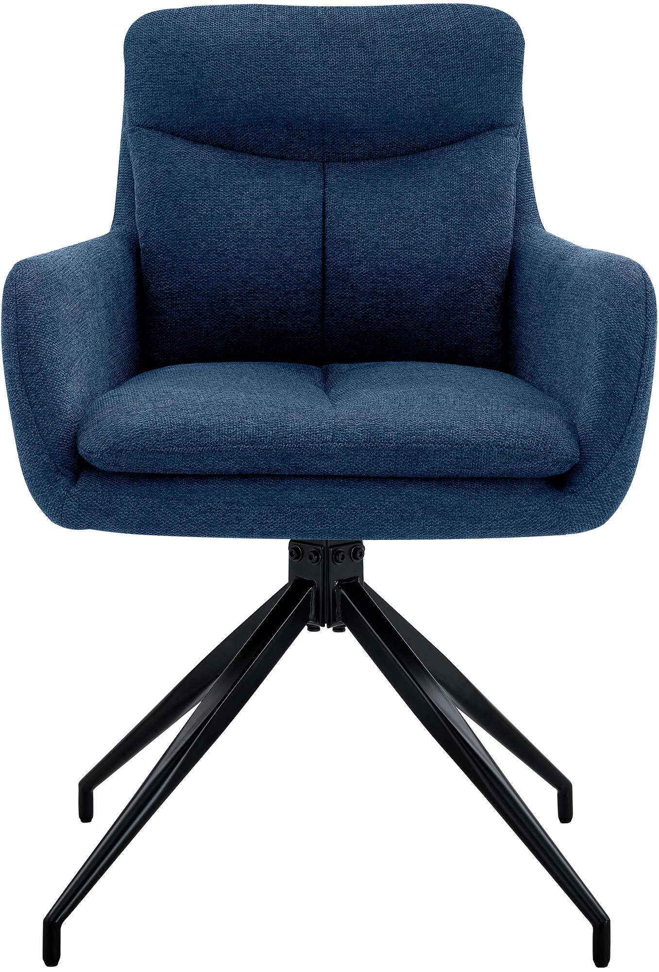 2er Set Esszimmerstuhl Somers Stoff, blau