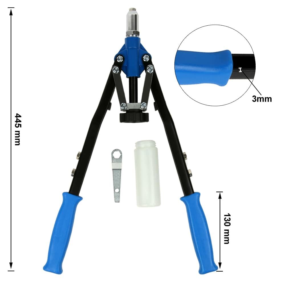 Nietzange mit 5 Mundstücken