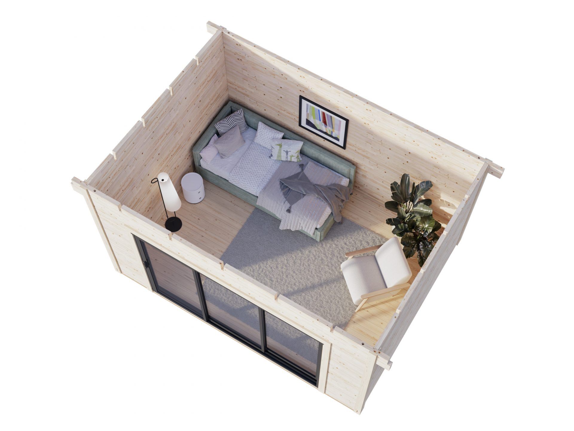 Palmako Pultdach Gartenhaus Grace 11,2 m2 Slide Plus