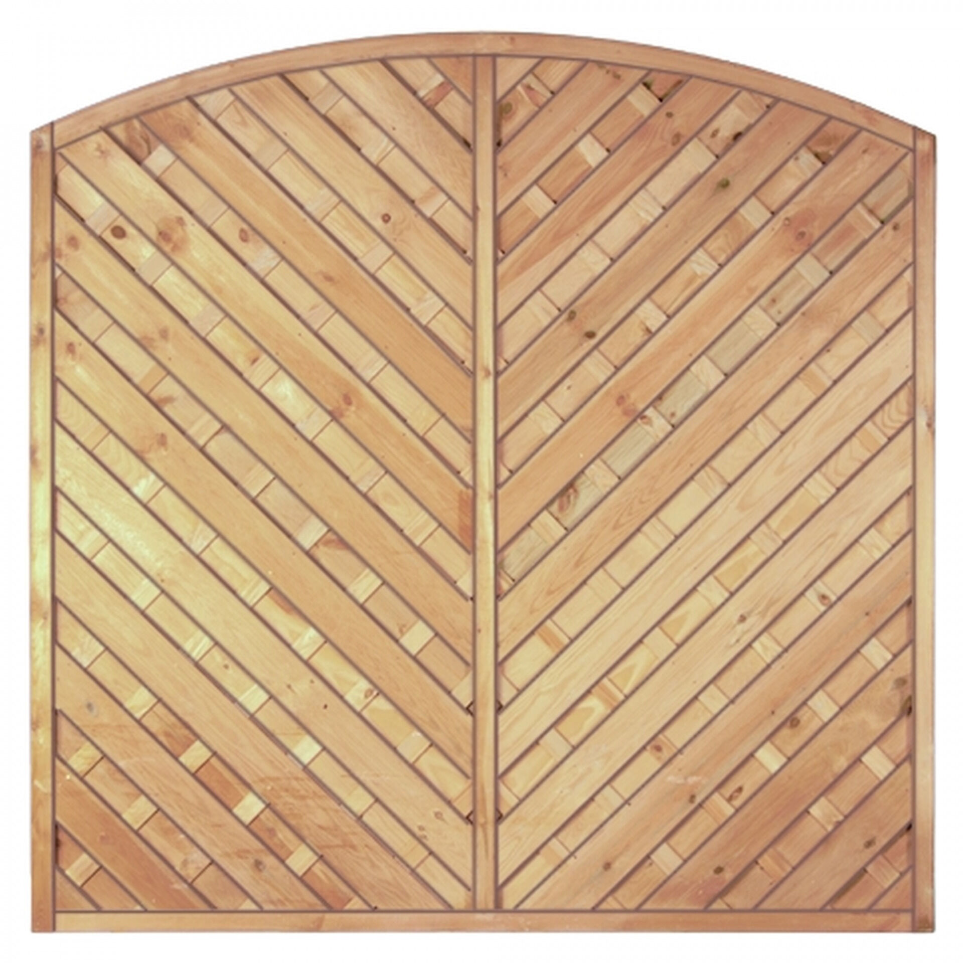 Maxi-Diagonal-Bogen 180 x 180/160 cm, Rahmen 45/45 mm, kdi grün, Lamellen geriffelt & geschraubt