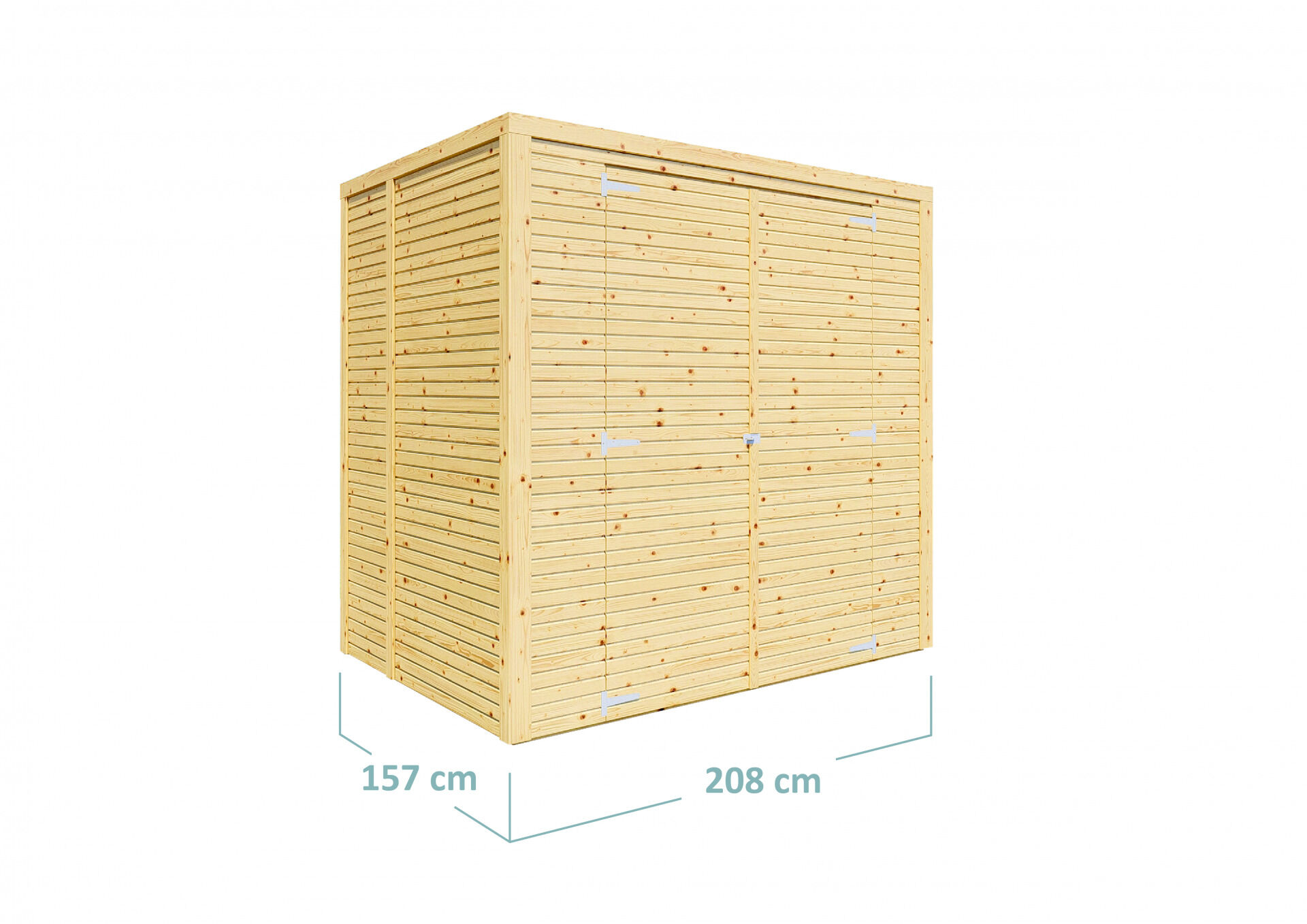 Gerätehaus Holz Box 2 hellgrau 207 x 156 cm