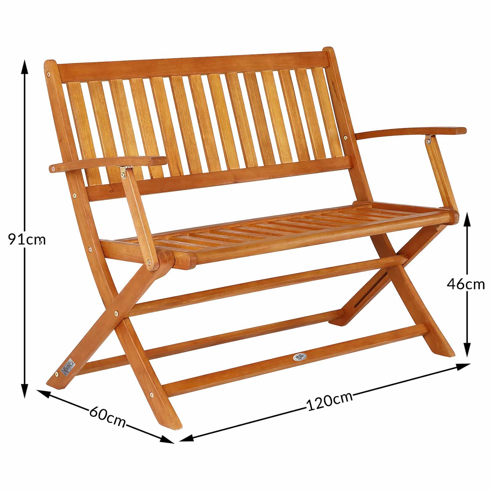 Gartenbank Eukalyptusholz FSC®-zertifiziert 120x55x90cm
