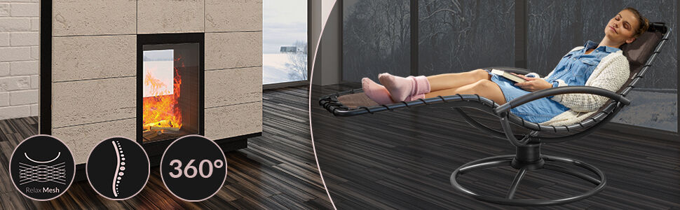 Relaxliege Eve Mokka mit Schaukelfunktion