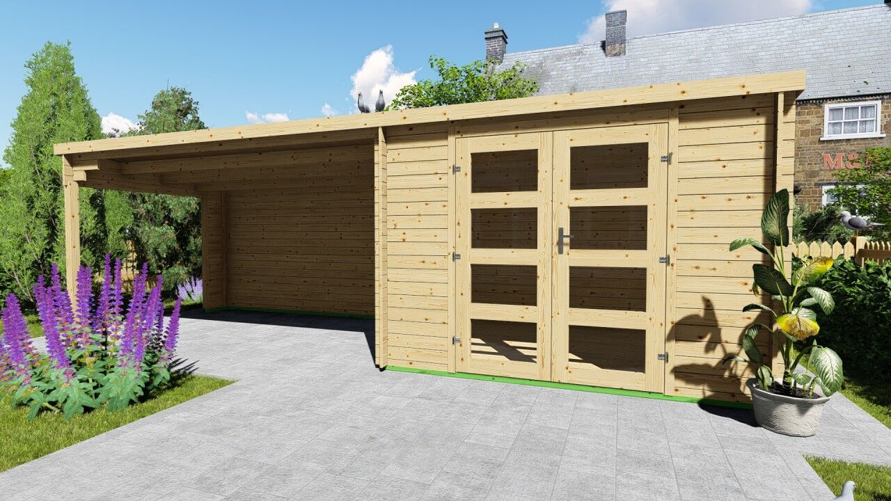 Gartenhaus Flachdach 7x2,4 Funny 5