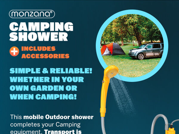 Campingdusche Gelb mit Tauchpumpe