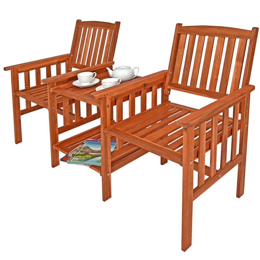 Gartenbank Akazienholz mit Tisch 164x63x91cm