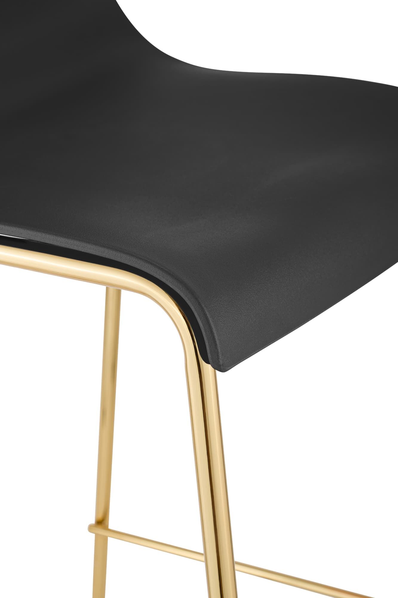 2er Set Barhocker Hoover Kunststoff 4-Fuß Gold, schwarz