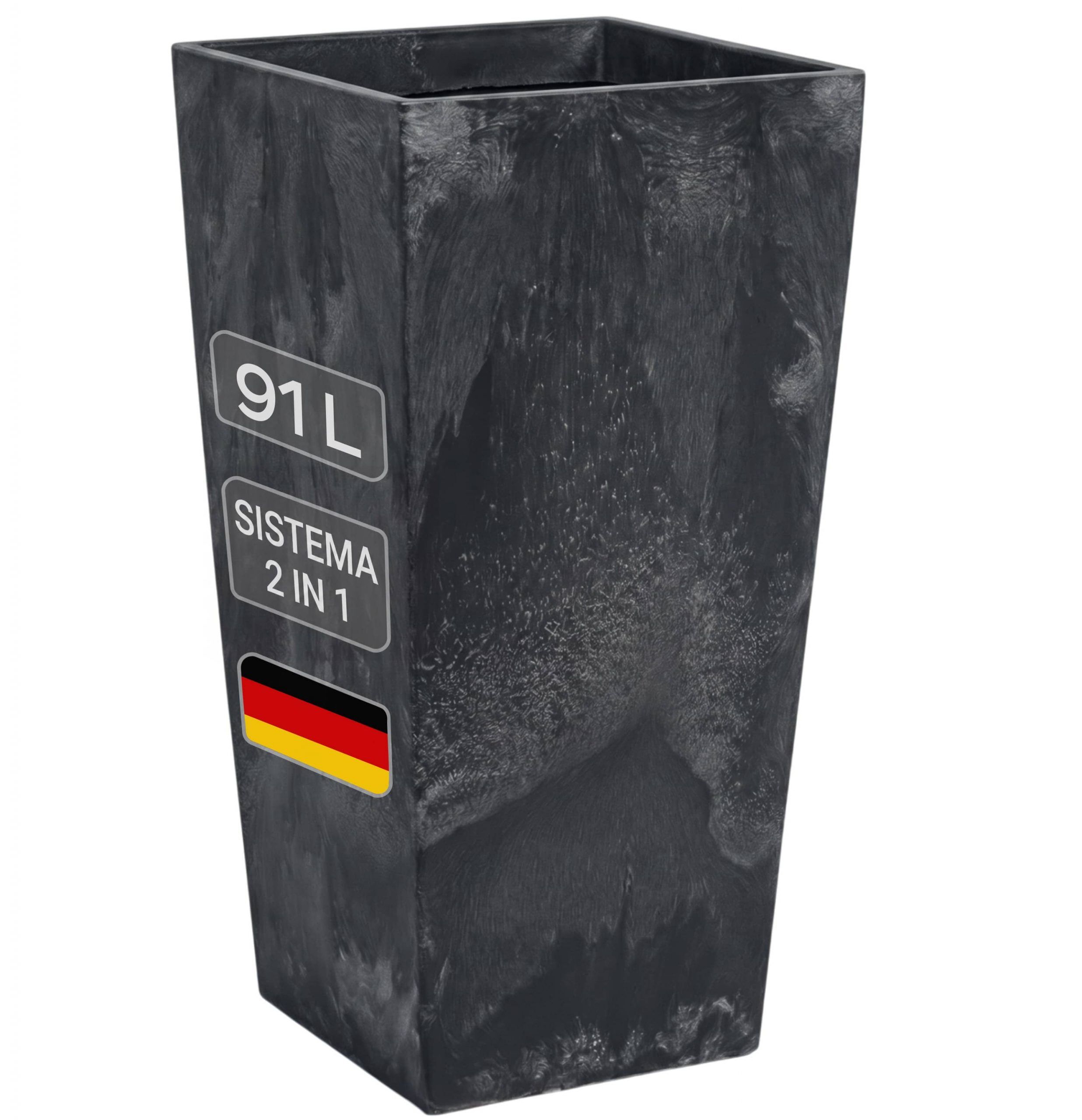 Blumentopf Betonoptik Anthrazit 91L