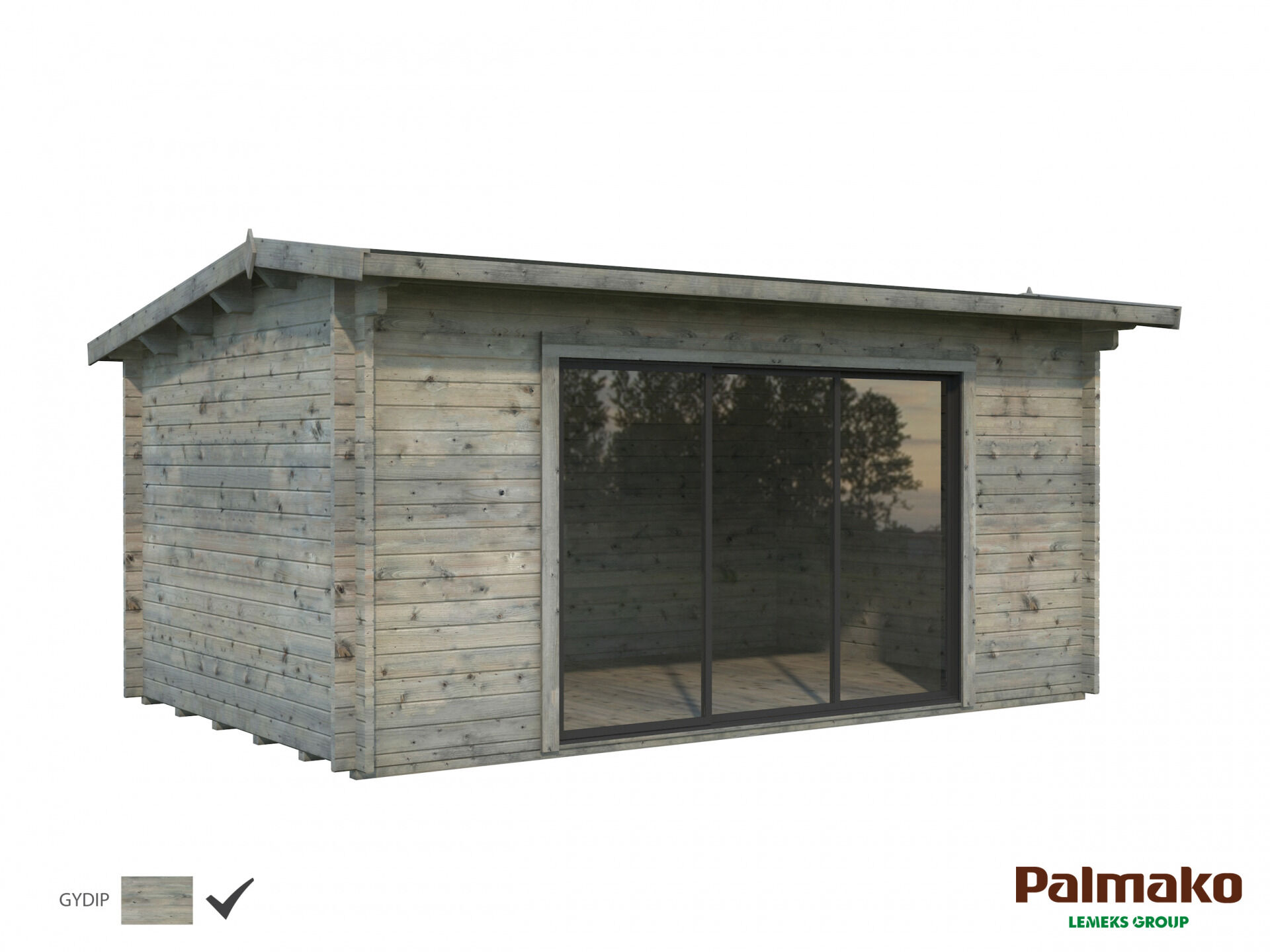 Palmako Gartenhaus Ines 13,7 m² mit Schiebetür Plus
