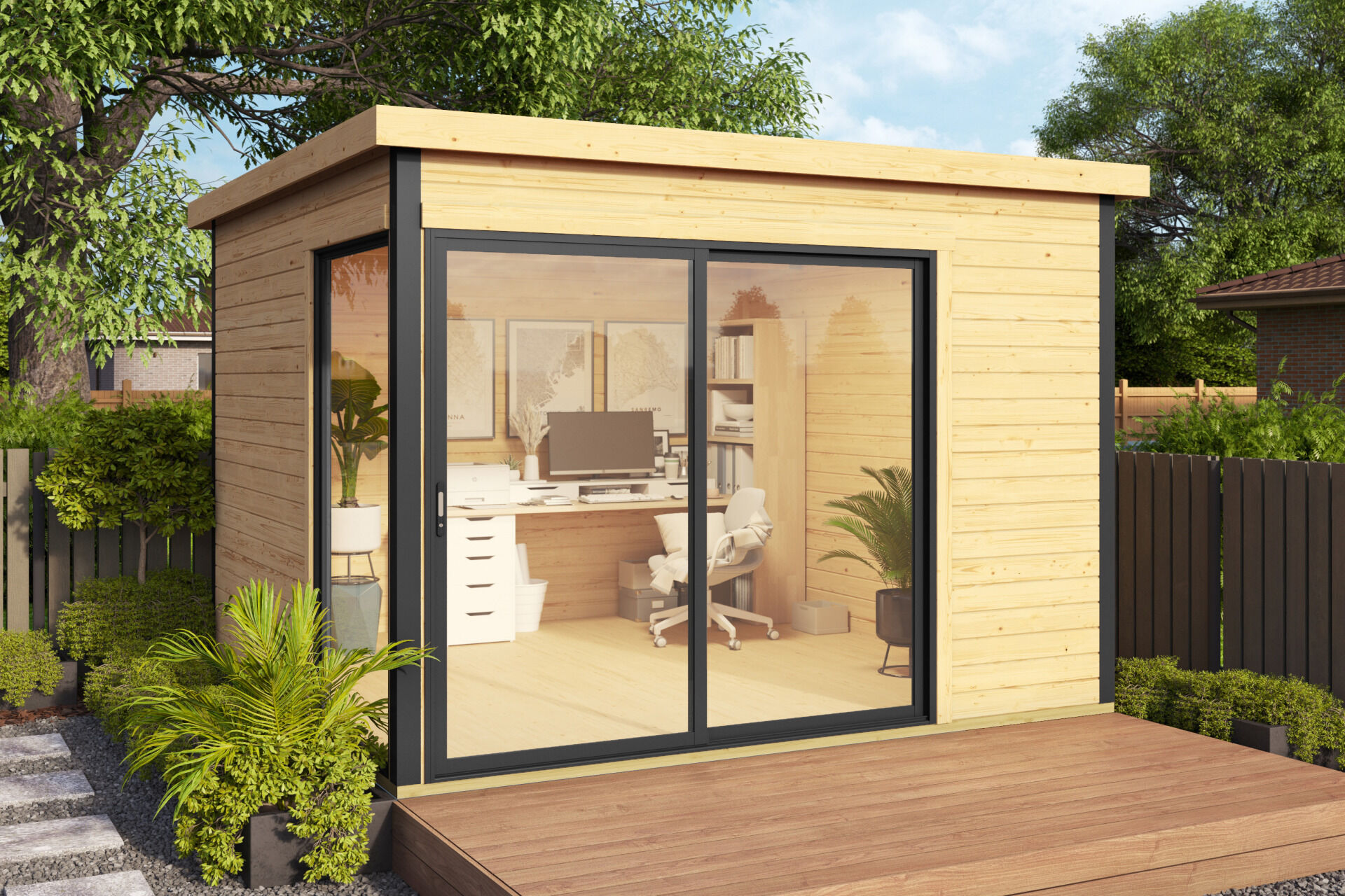 weka Design-Gartenhaus 412 - 3,2x3,2m