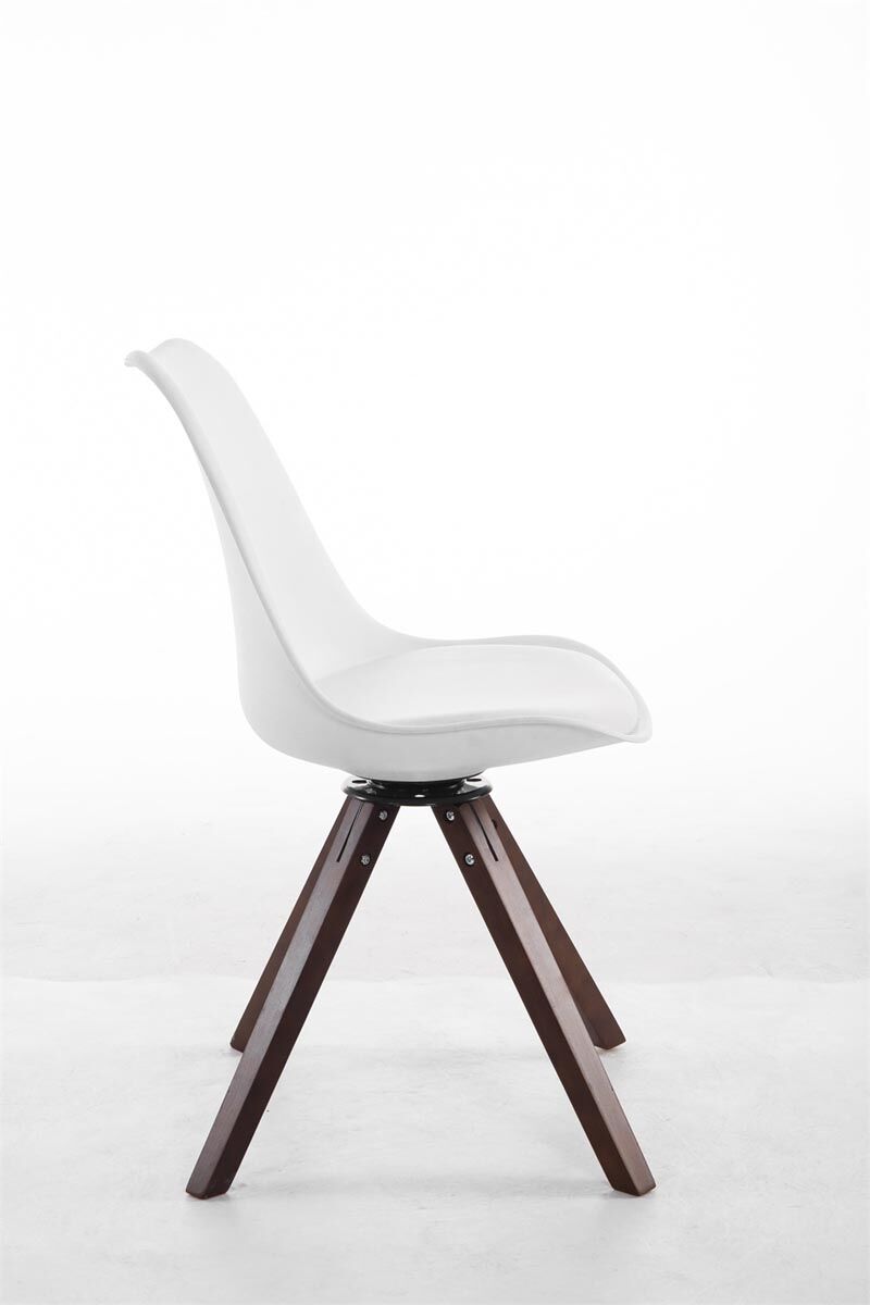 Besucherstuhl Troyes Drehbar Walnuss Square, weiß