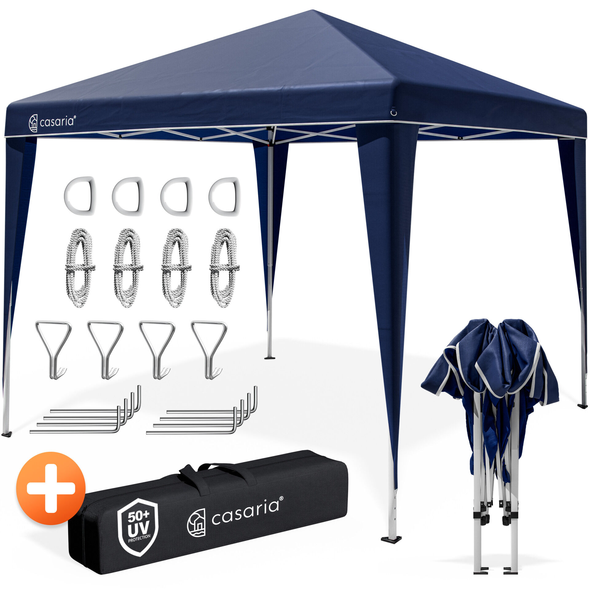 Faltpavillon 3x3m Pop-Up Dunkelblau Schnellaufbau UV-Schutz 50+ wasserdicht stabil