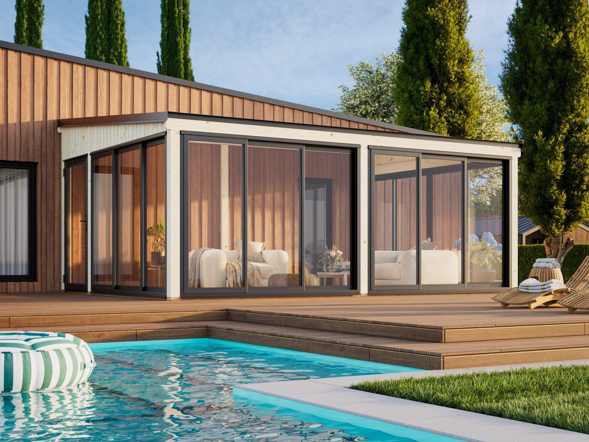 Palmako Gartenzimmer Glashaus Lumi 23,3 m² Slide